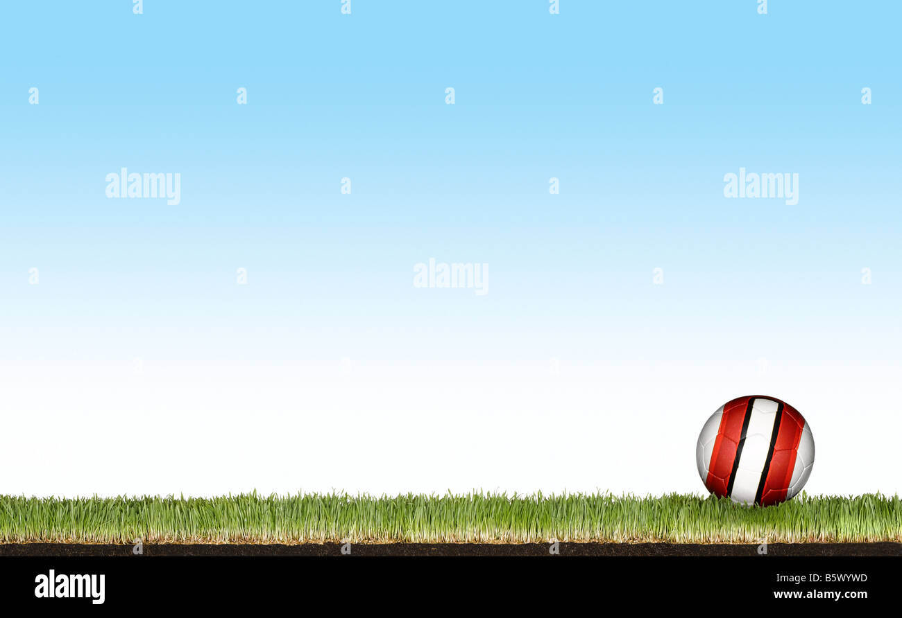Ein Fußball auf einige Rasen Stockfoto