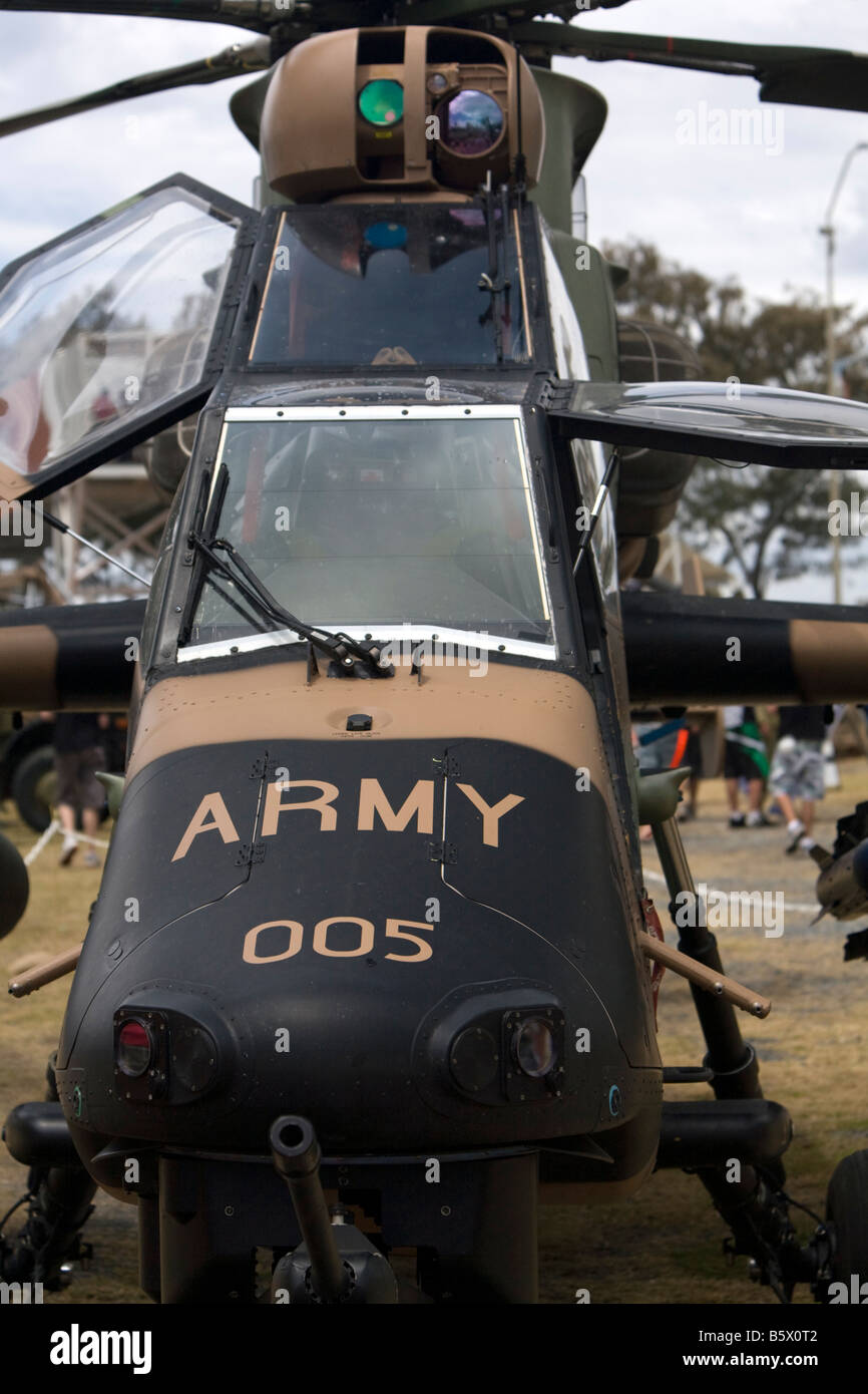 australische Verteidigung zwingen Tiger-Hubschrauber bei einer Verteidigung-Recruiting-Veranstaltung bei INDY 300 Stockfoto