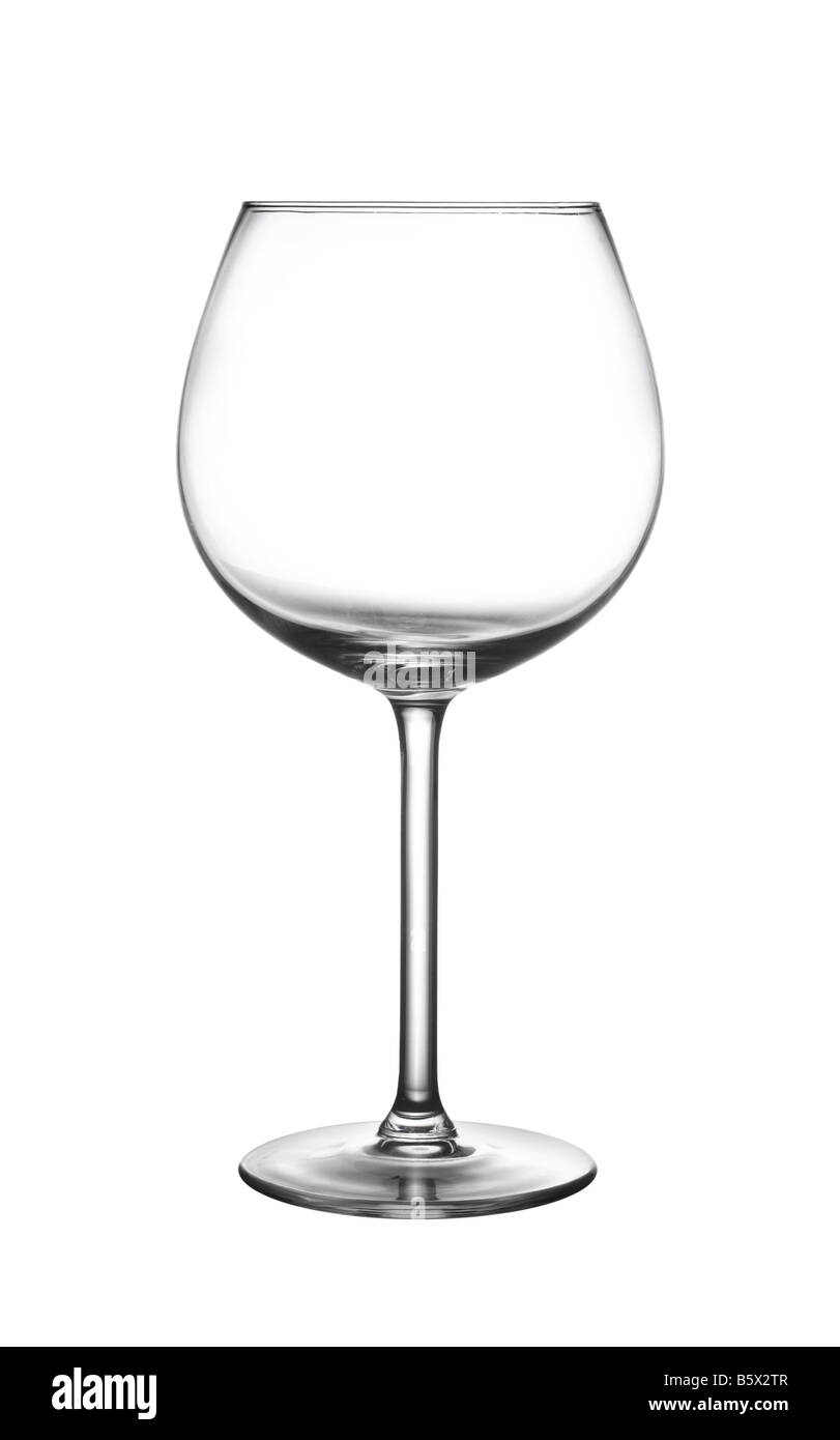 Weinglas Ausschnitt isoliert auf weißem Hintergrund Stockfoto