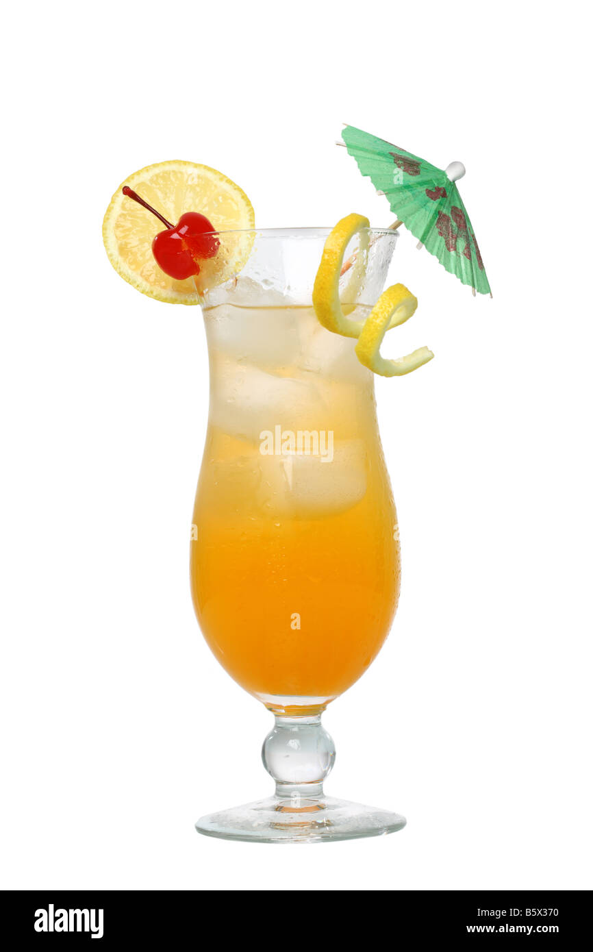 Tropischen cocktail Drink Ausschnitt isoliert auf weißem Hintergrund Stockfoto