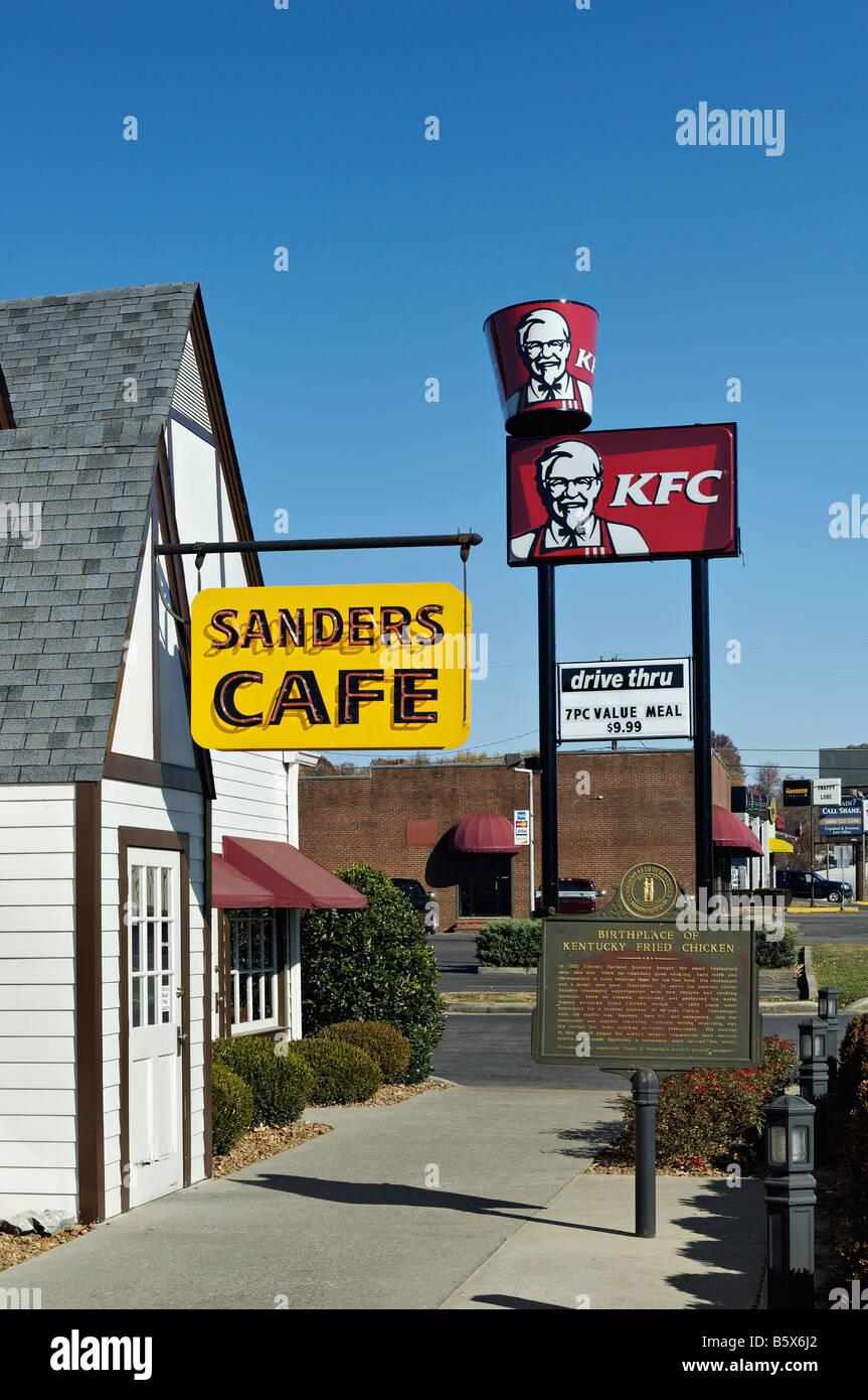 Harland Sanders Cafe und Museumswelt s erste Kentucky Fried Chicken in Corbin, Kentucky Stockfoto