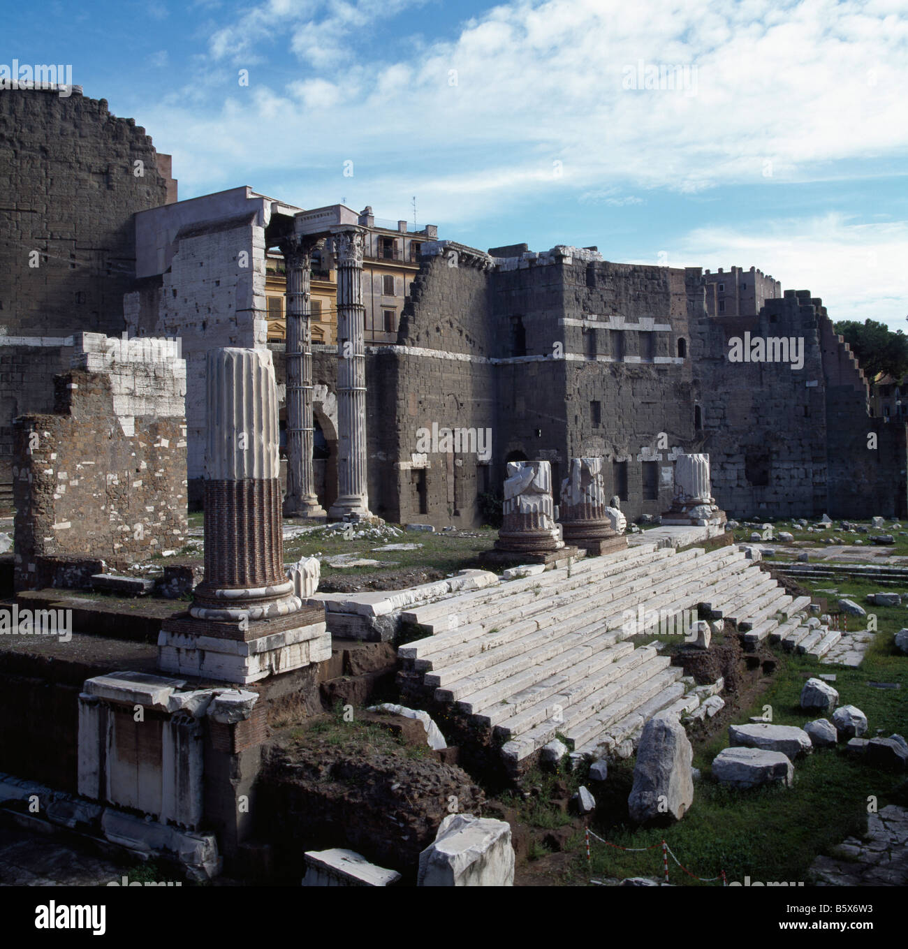 Augustus' Forum der Mars-Tempel Stockfoto