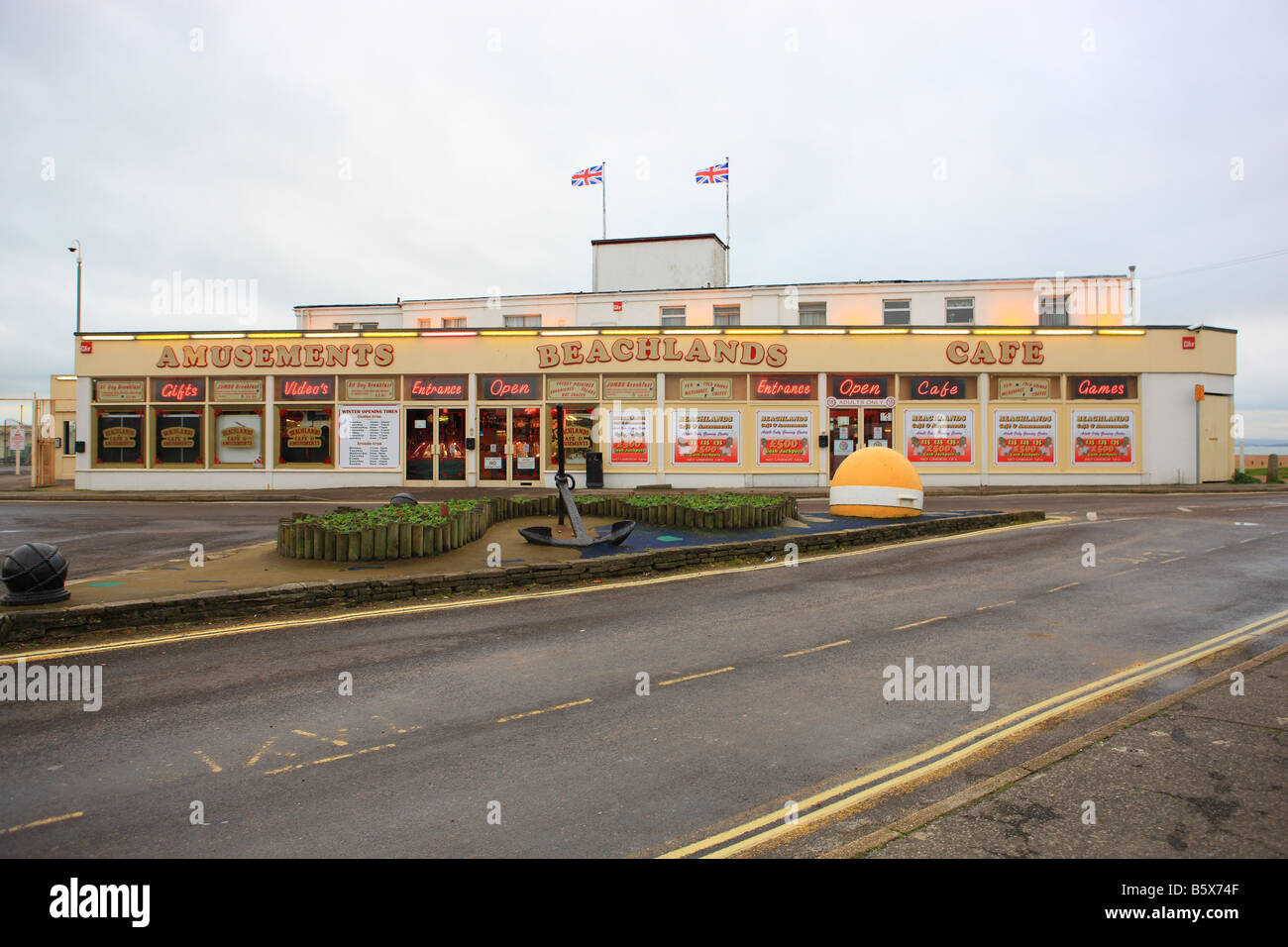 Beachlands Spielhalle und Cafe auf Hayling Island Stockfoto