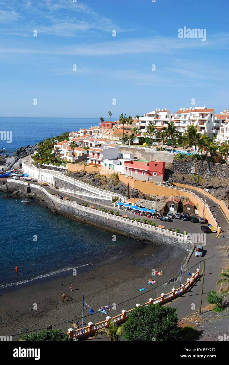 Strandblick, Puerto de Santiago, Teneriffa, Kanarische Inseln, Spanien Stockfoto