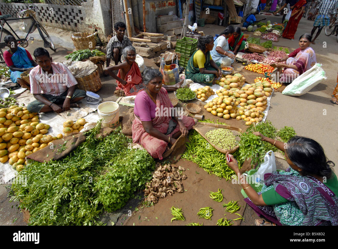 EIN MARKT IN MADURAI TAMILNADU Stockfoto