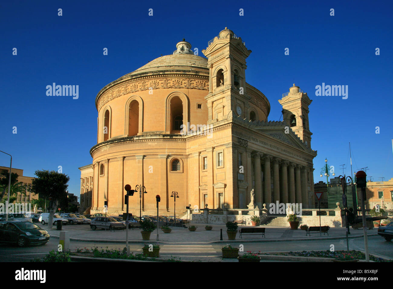 Mosta Stadt Malta Dominsel Stockfoto