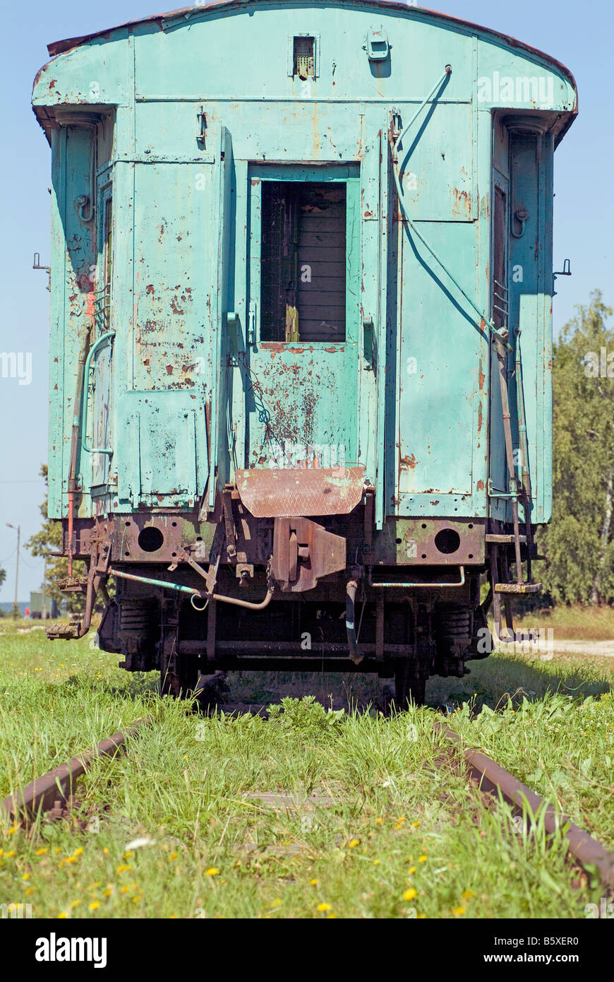 Bahnhof mit Waggon eine alte russische Eisenbahn Zug Haapsalu Estland Baltikum Stockfoto