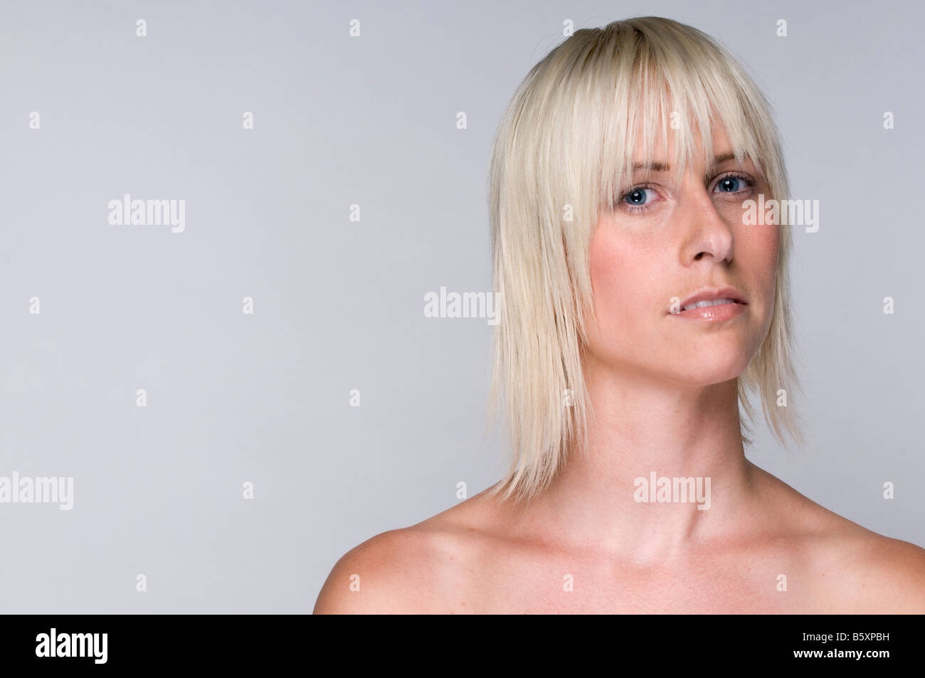 Gesunde blonde Frau. Stockfoto