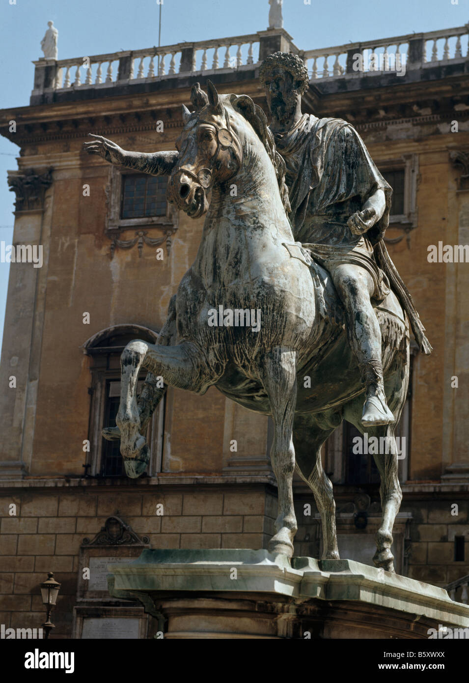 Reiterstatue Capitoline Stockfoto