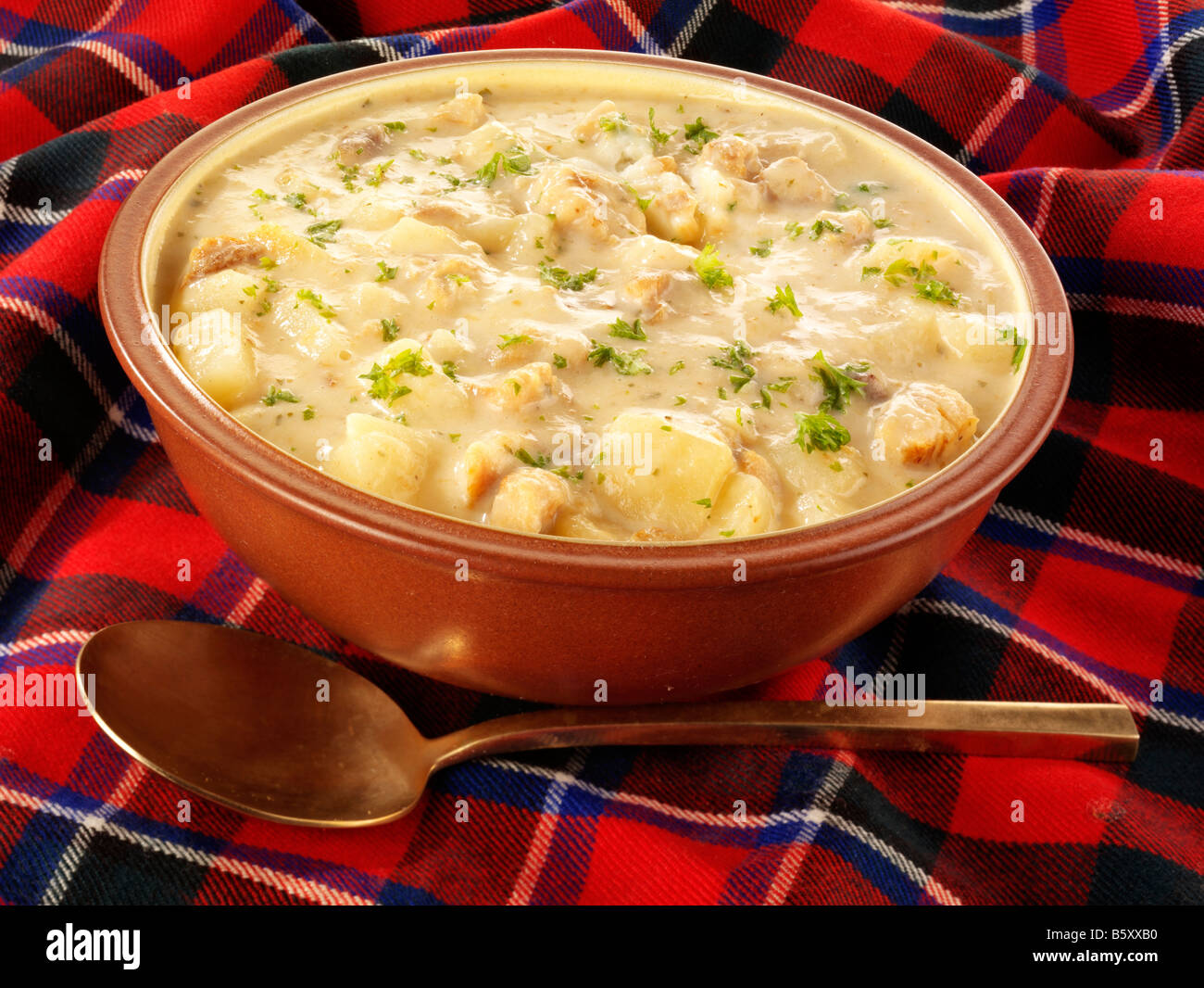 SCHOTTISCHE SCULLEN SKINK SUPPE Stockfoto