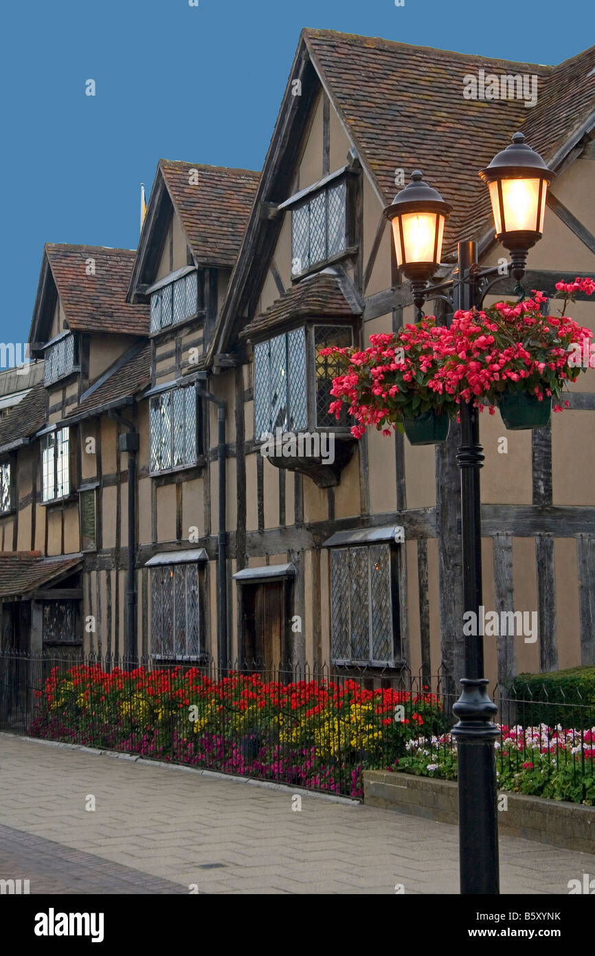 William Shakespeares Geburtshaus in den Markt Stadt von Stratford-upon-Avon, Warwickshire, England Stockfoto
