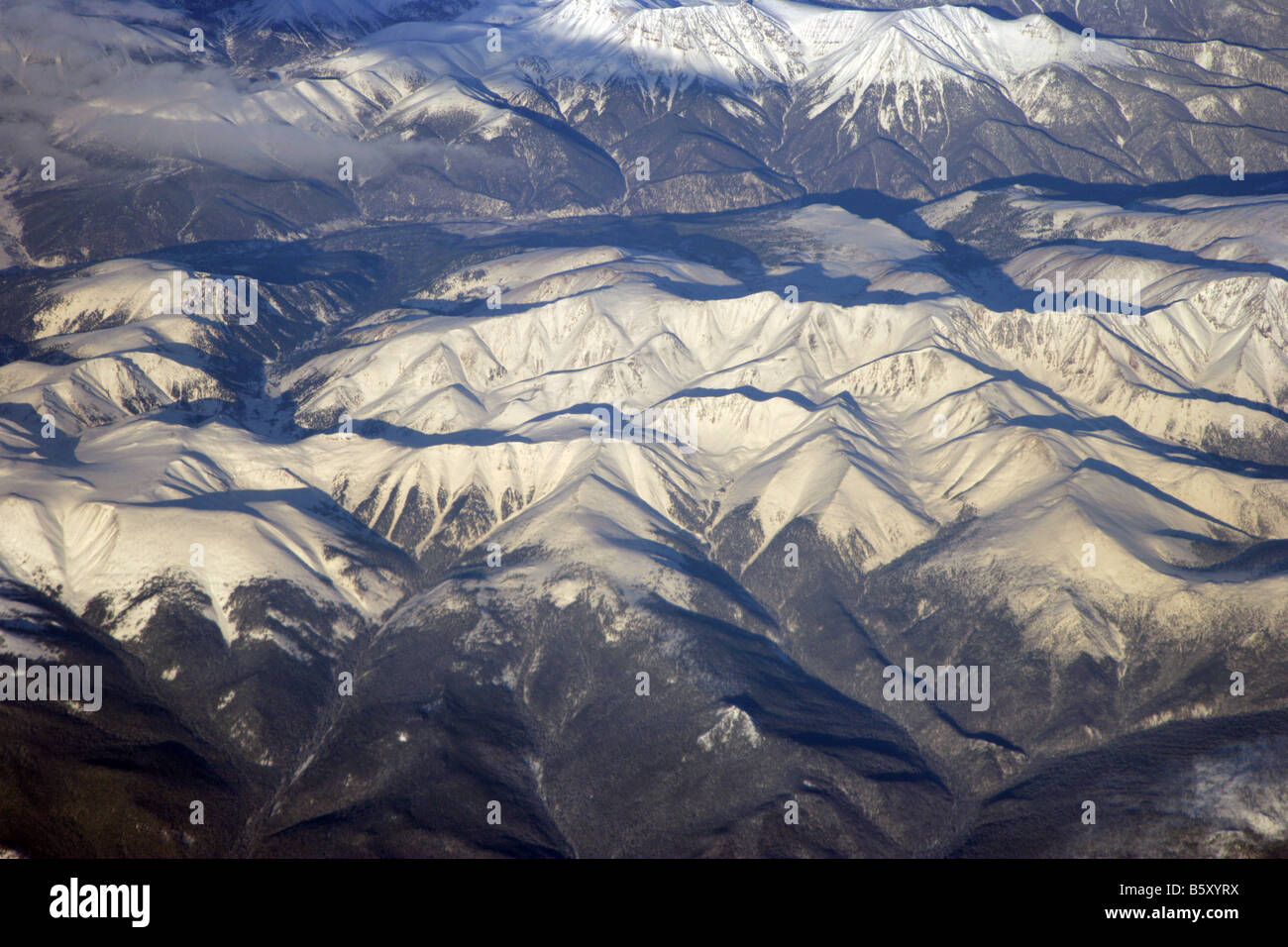 Sajan-Gebirge Irkutsk Mongolei aus der Luft gesehen Stockfoto