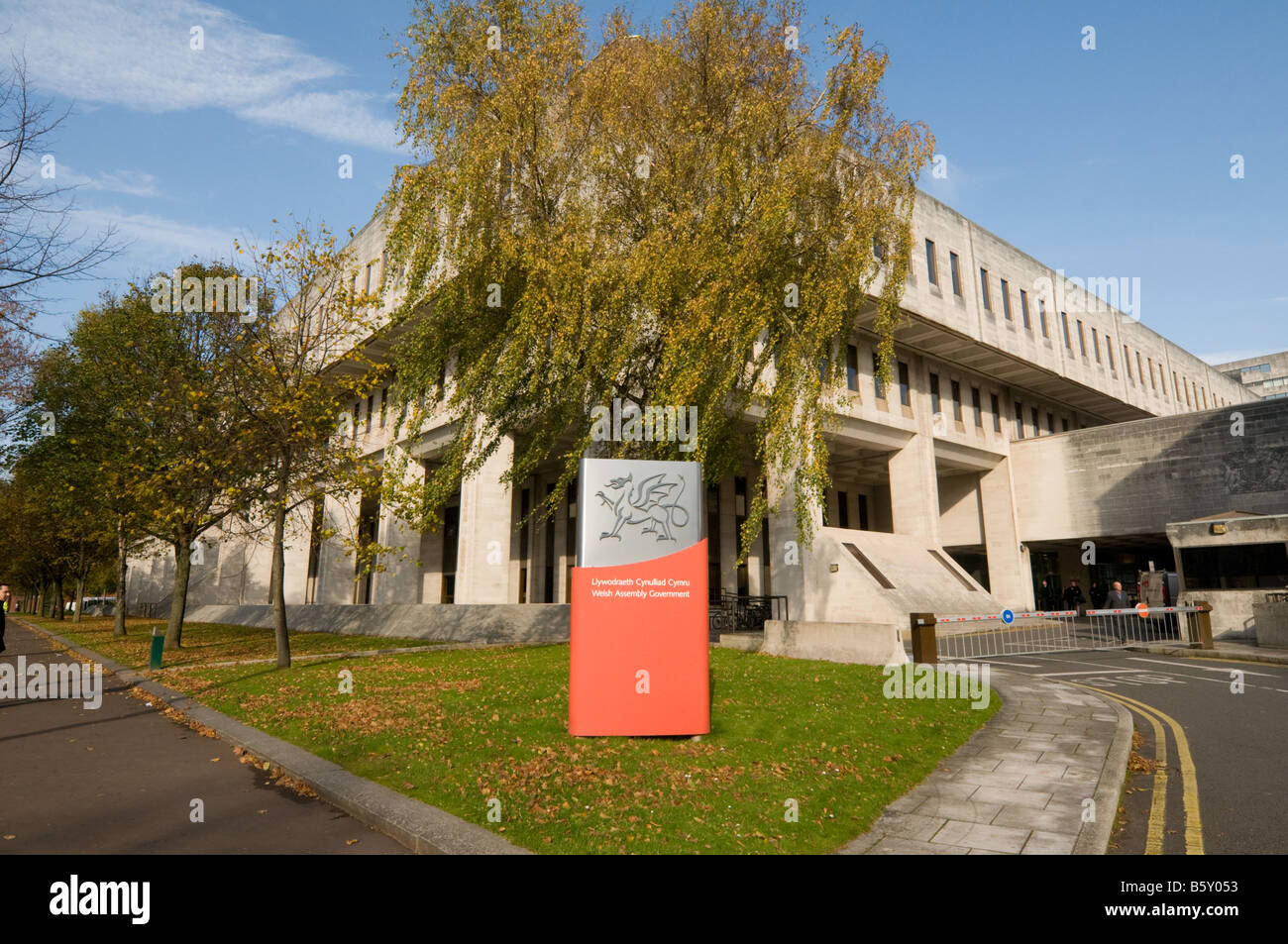 Waliser Versammlung Regierung Civil Servicebüros Cathays Park Cardiff Wales UK Stockfoto