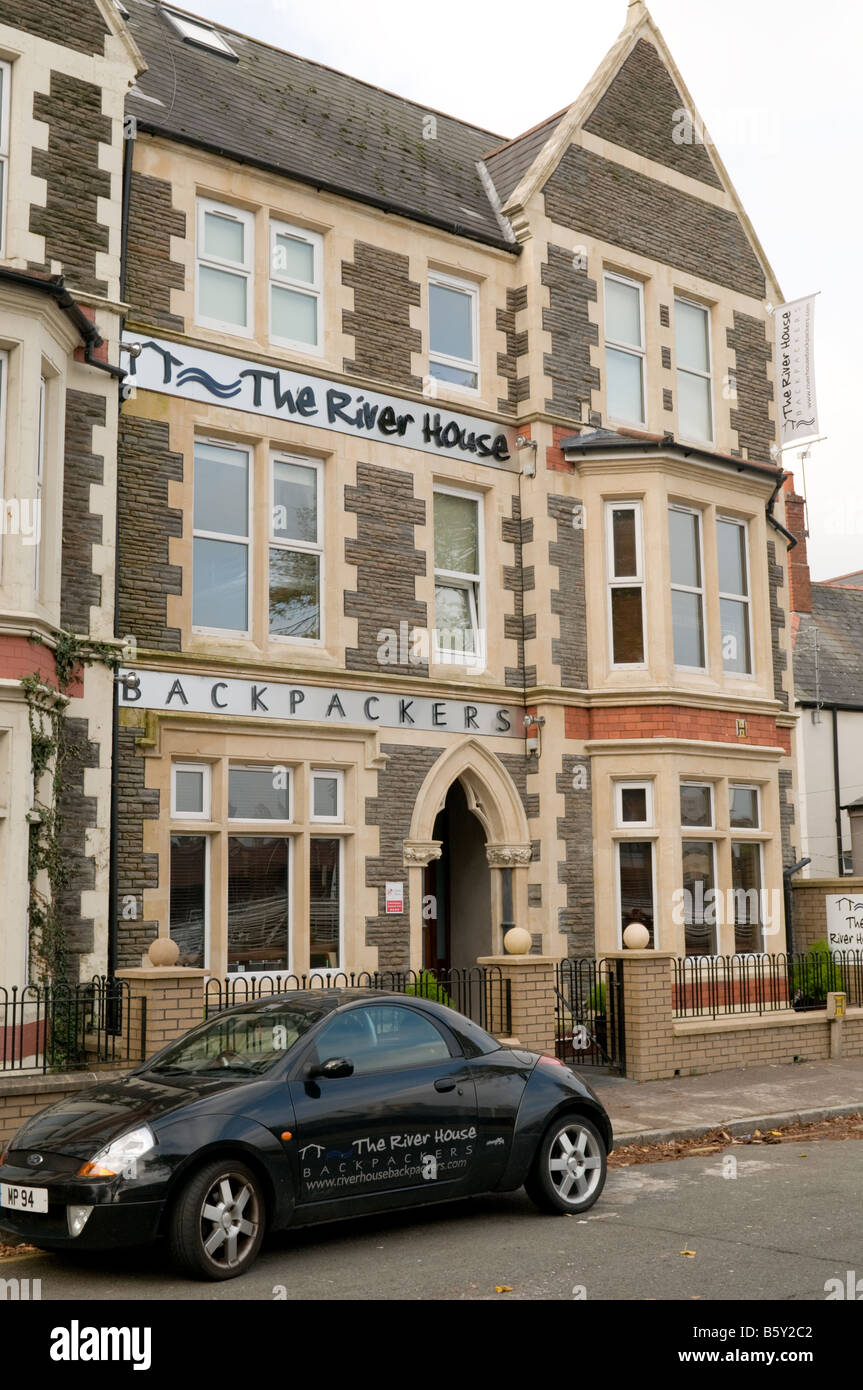 Das River House Backpackers Rabatt billige günstige Hotel Hostel Stadtzentrum von Cardiff Wales UK Stockfoto