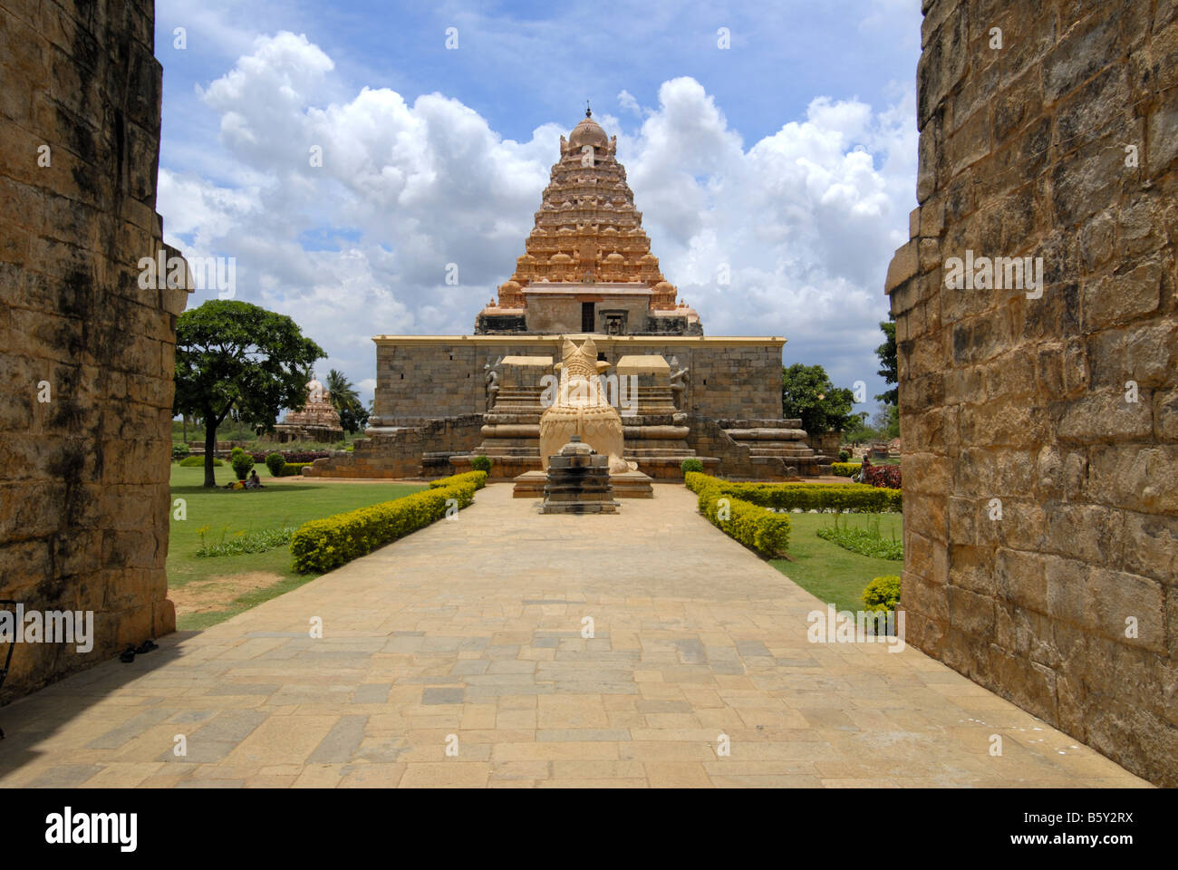 EIN TEMPEL IN GANGAIKONDACHOLAPURAM TAMILNADU INDIEN Stockfoto