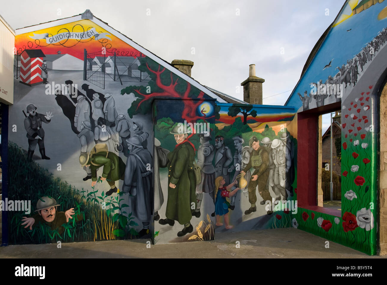 "Off the Wall" in Auftrag, Fresken und Wandmalereien in Invergordon Invernesshire Schottland, Vereinigtes Königreich Stockfoto