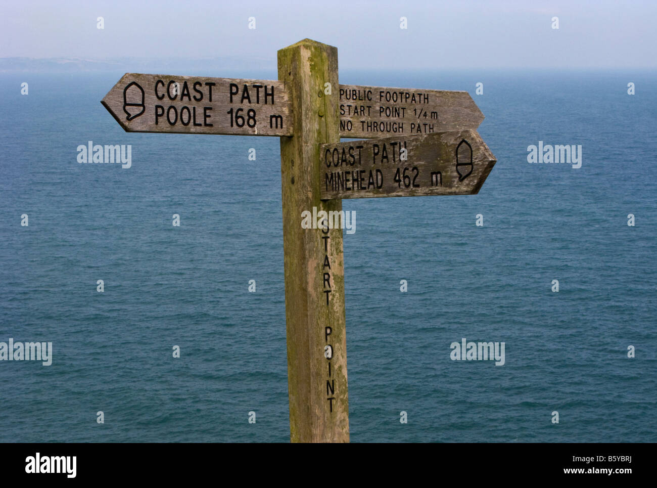 Küstenweg Wegweiser, South Devon, UK Stockfoto