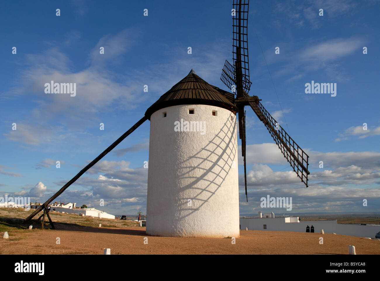 Windmühlen, Campo de Criptana, Provinz Ciudad Real, Kastilien-La Mancha, Spanien Stockfoto