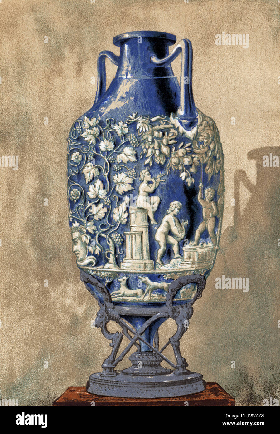 Blaue Vase von Pompeji Stockfotografie Alamy