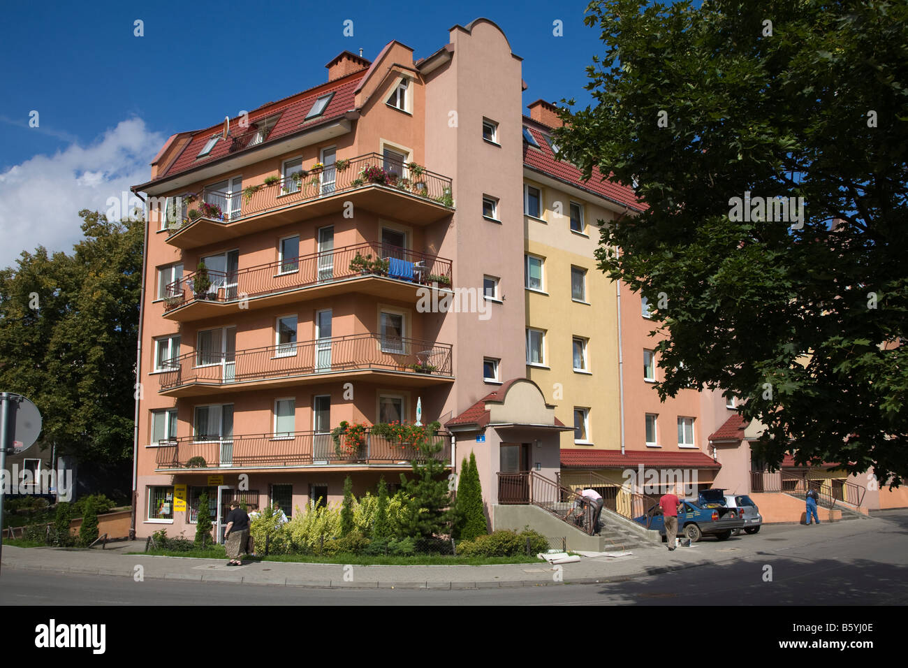 Moderne Wohnanlage Slupsk, Polen Stockfoto