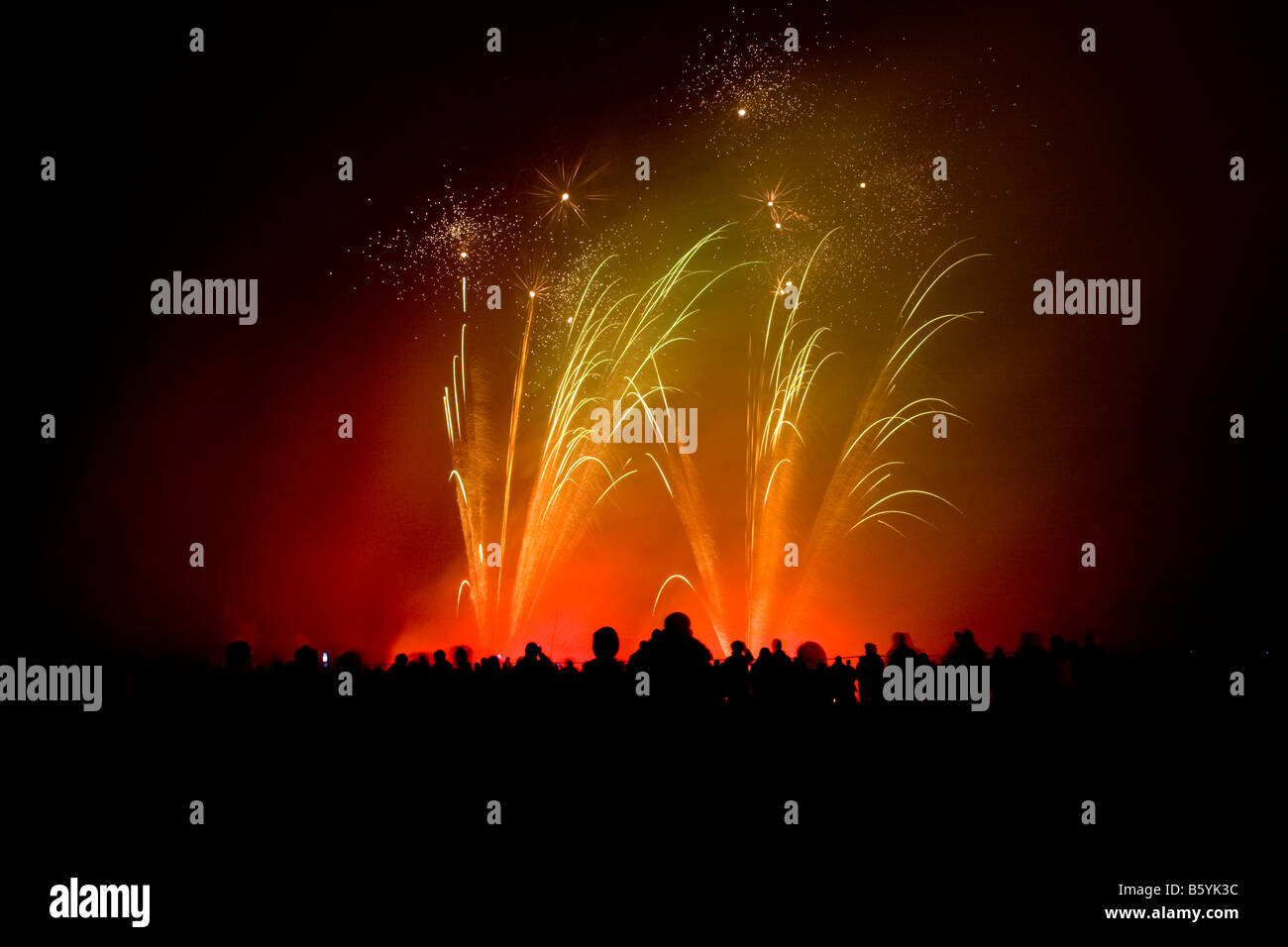 Feuerwerk an Roundhay Park Leeds UK Stockfoto