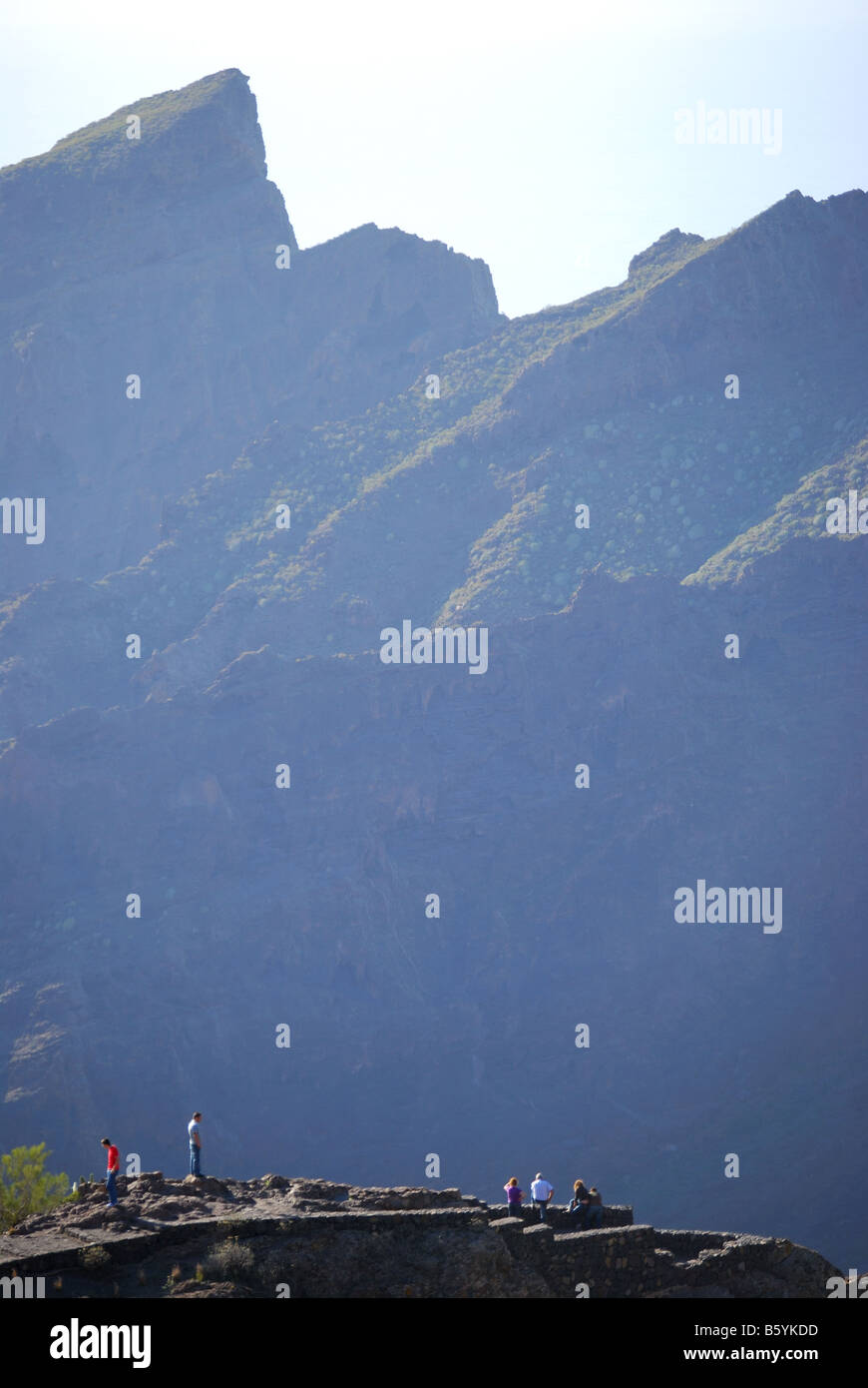 Aussichtspunkt auf dem Weg zum Dorf Masca, die Teno, Teneriffa, Kanarische Inseln, Spanien Stockfoto