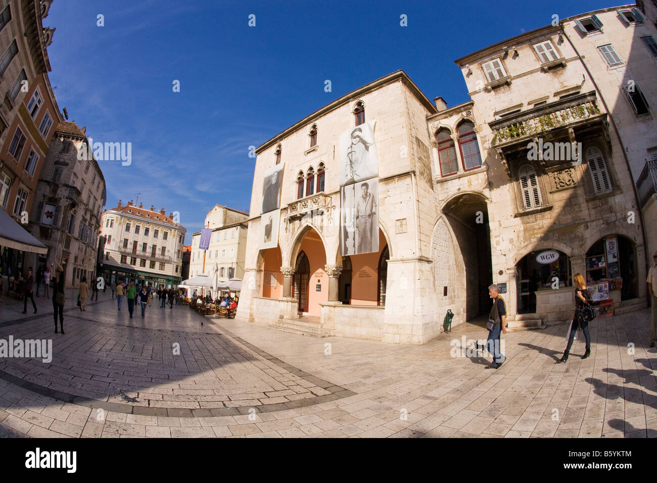 Völker Platz Pjaca Narodni Trg Altstadt Split Dalmatien Kroatien Europa Stockfoto