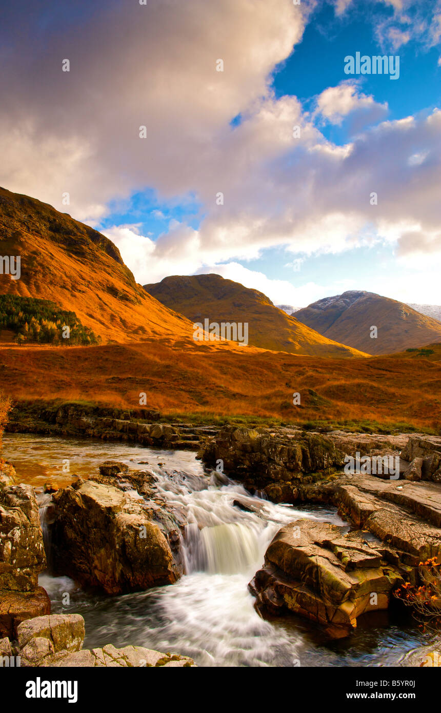 Fluß Etive in Glen Etive Highlands Schottland Stockfoto