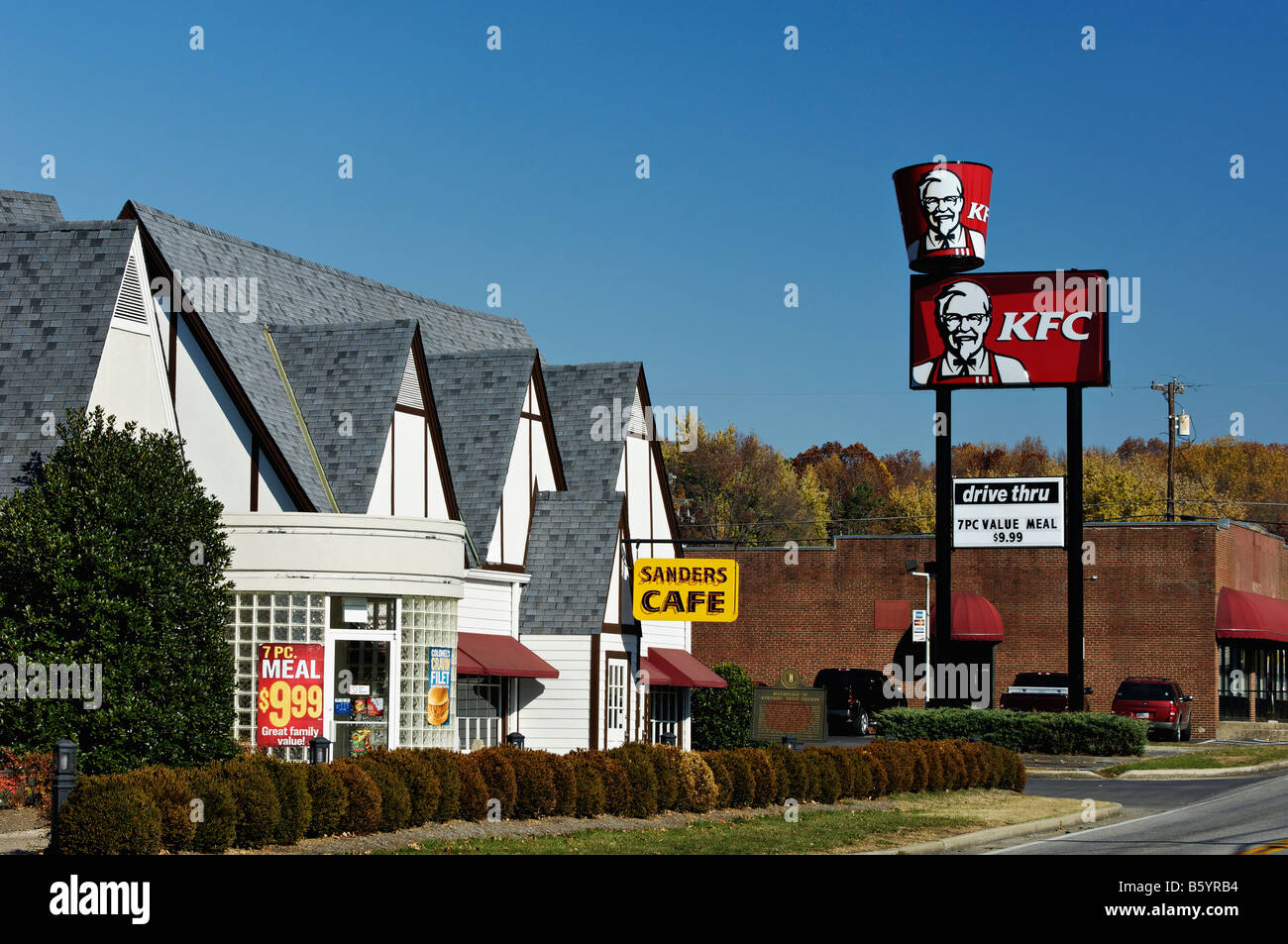 Harland Sanders Cafe und Museumswelt s erste Kentucky Fried Chicken in Corbin, Kentucky Stockfoto