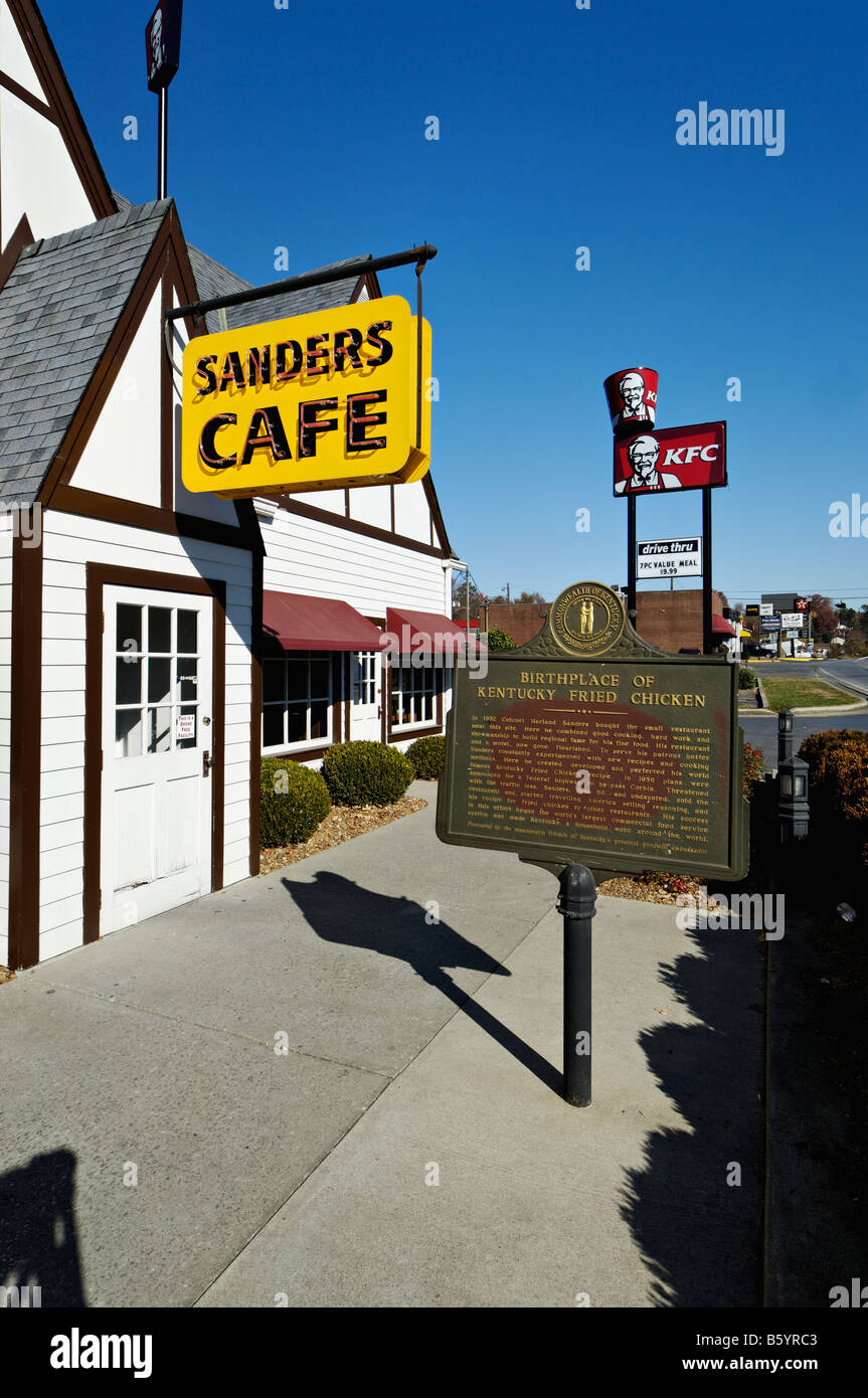 Harland Sanders Cafe und Museumswelt s erste Kentucky Fried Chicken in Corbin, kentucky Stockfoto