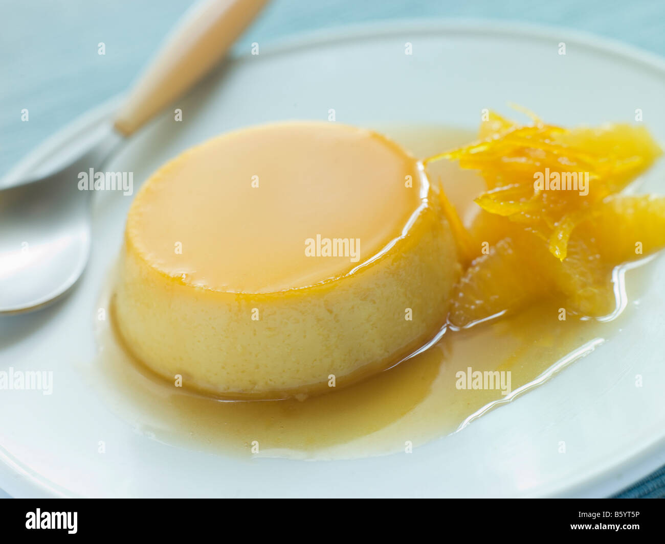 Flan de Naranja - Orange Pudding Stockfoto