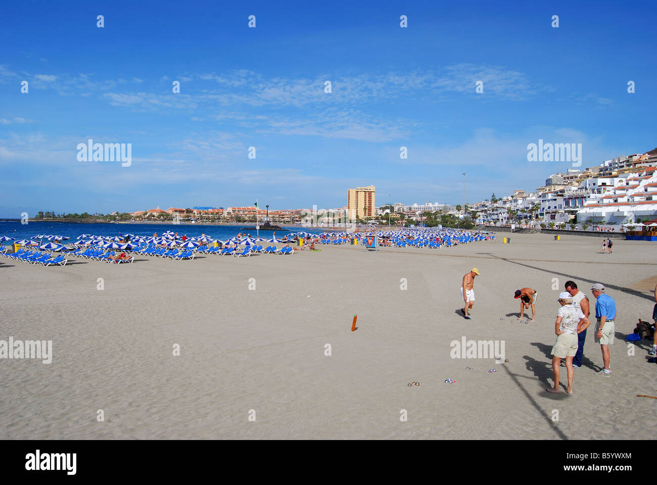 Playa Las Vistas, Los Cristianos, Teneriffa, Kanarische Inseln, Spanien Stockfoto