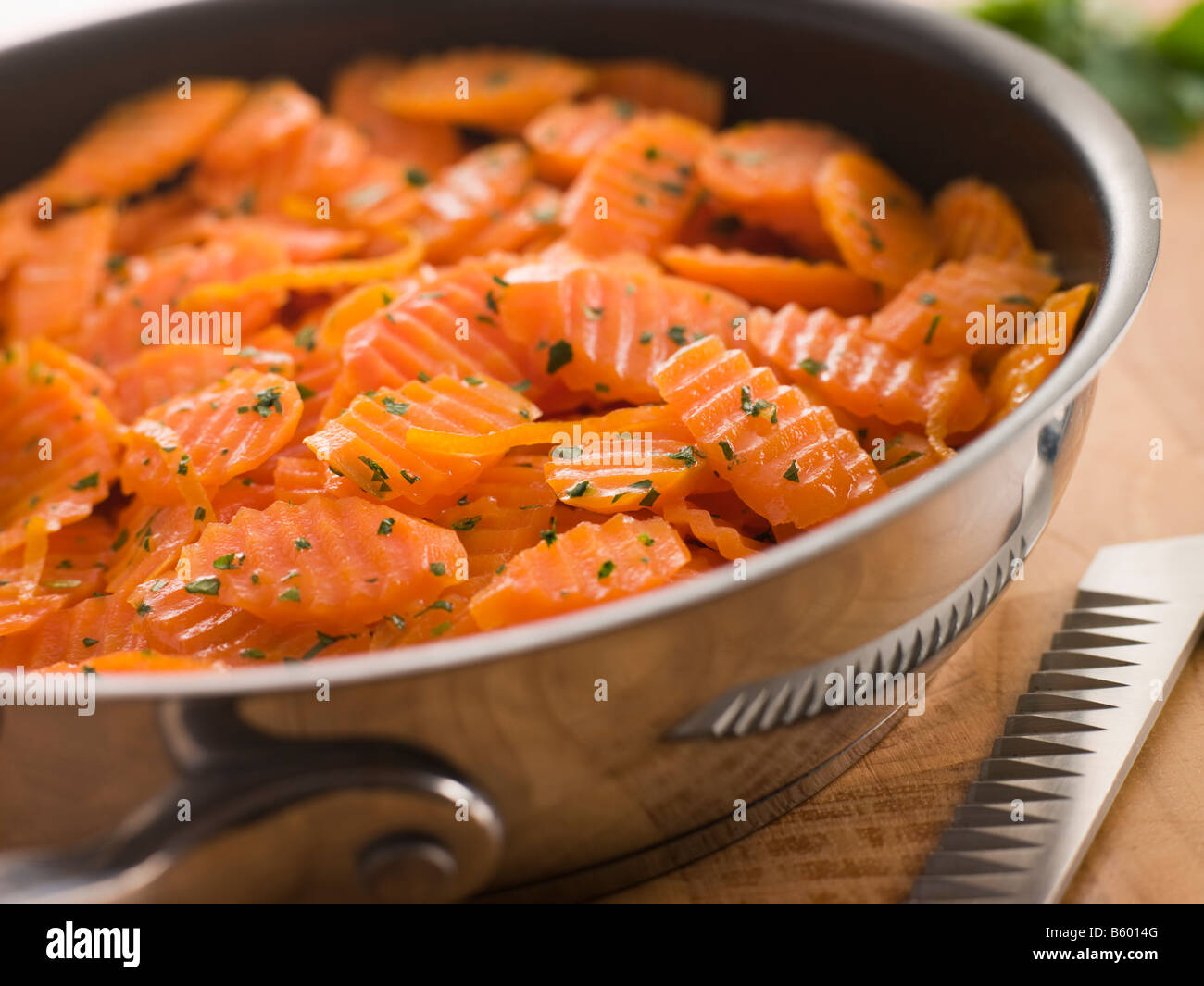 Vichy Karotten in einer Pfanne Stockfoto