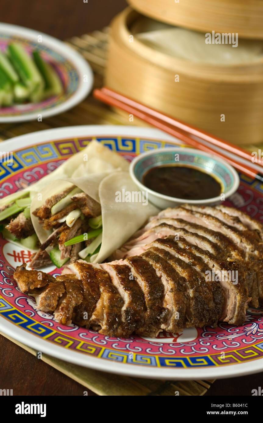 Knusprige aromatischen Ente chinesisches Essen Stockfoto
