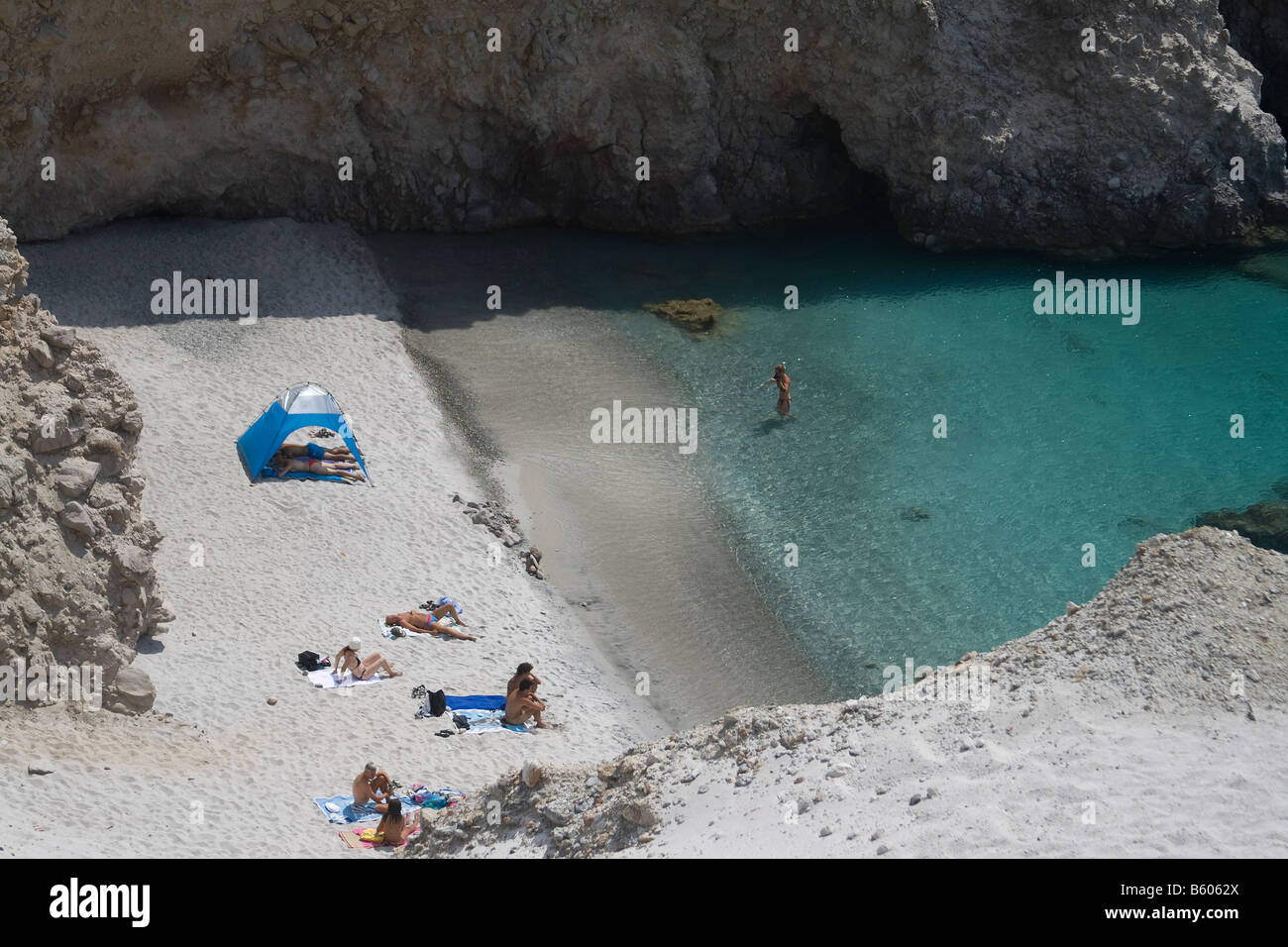 Tsigrado Strand Milos Insel Kykladen Griechenland Stockfoto