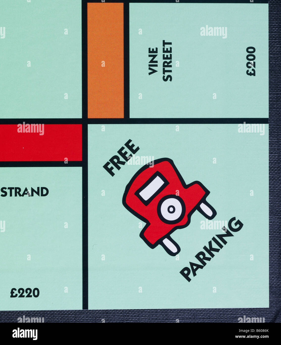 Monopol Board Platz Parken frei Stockfoto