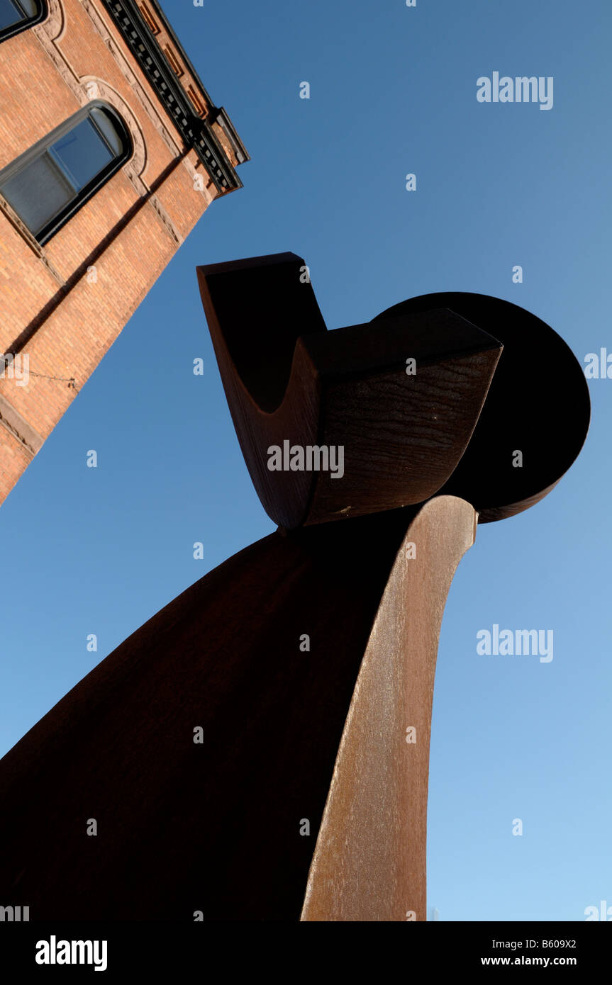 Moderne Stahl-Skulptur in Rochester, New York USA. Stockfoto