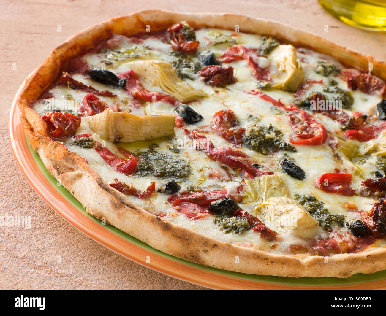 Gebratene Gemüse Pizza Stockfoto