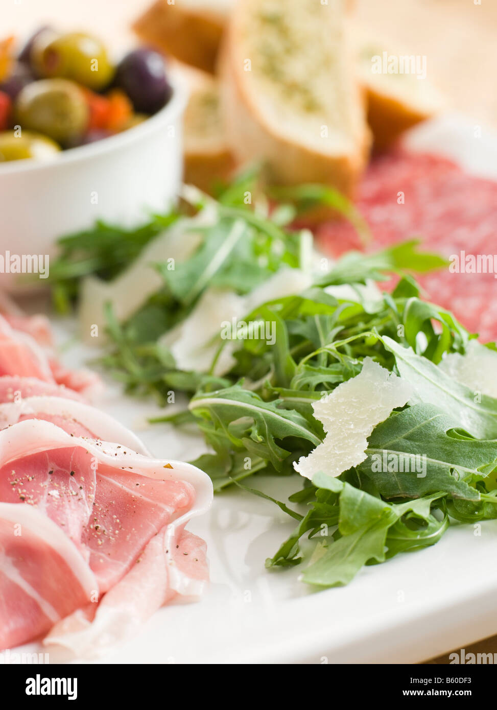 Platte mit Anti-Pasta Stockfoto