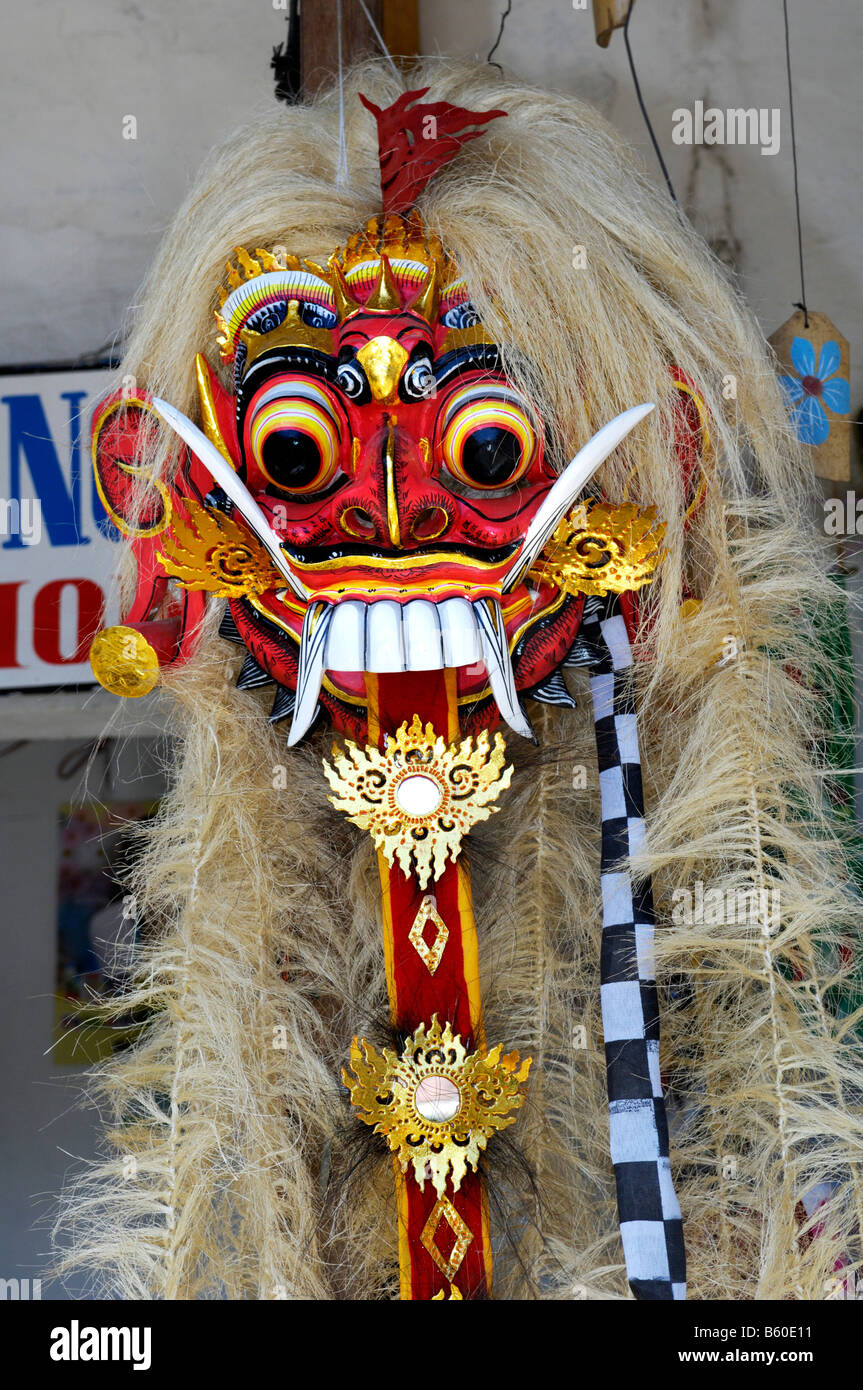 Balinesische Masken auf dem Markt in Bedugul, Bali, Indonesien Stockfoto