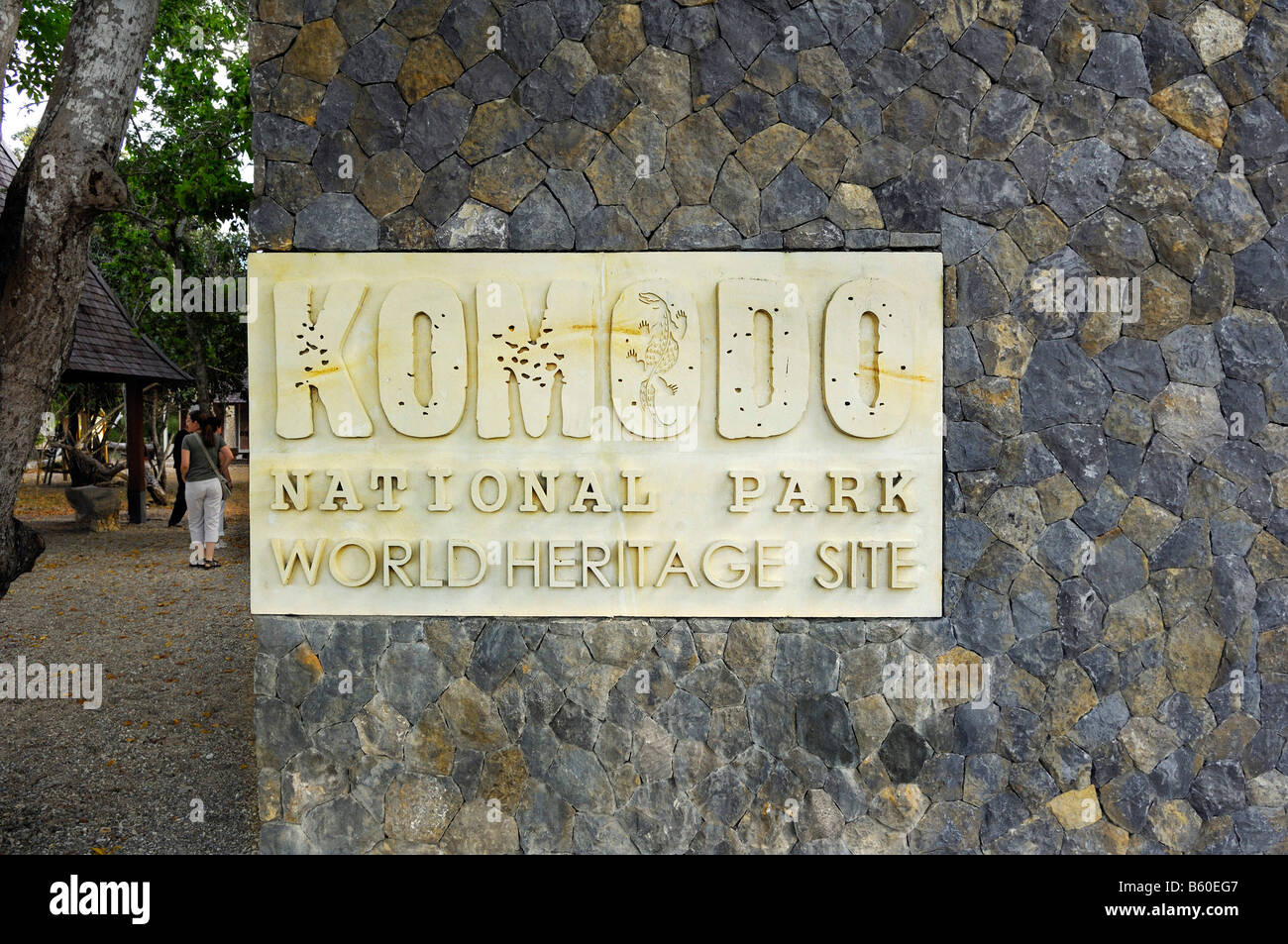 Zeichen, Komodo National Park, World Heritage Site, Komodo, Indonesien, Asien Stockfoto