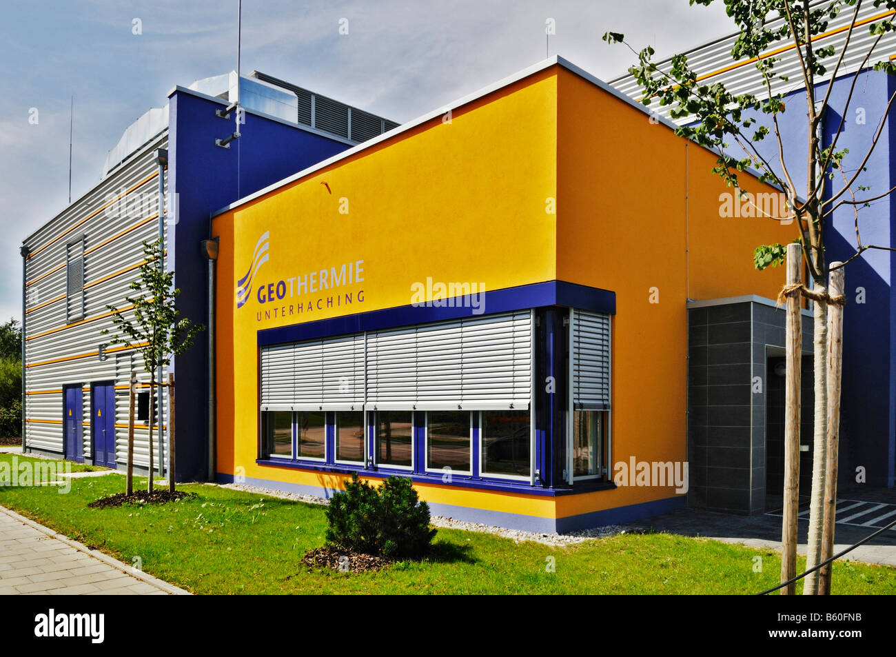 Geothermie-Kraftwerk in Unterhaching bei München, Bayern Stockfoto