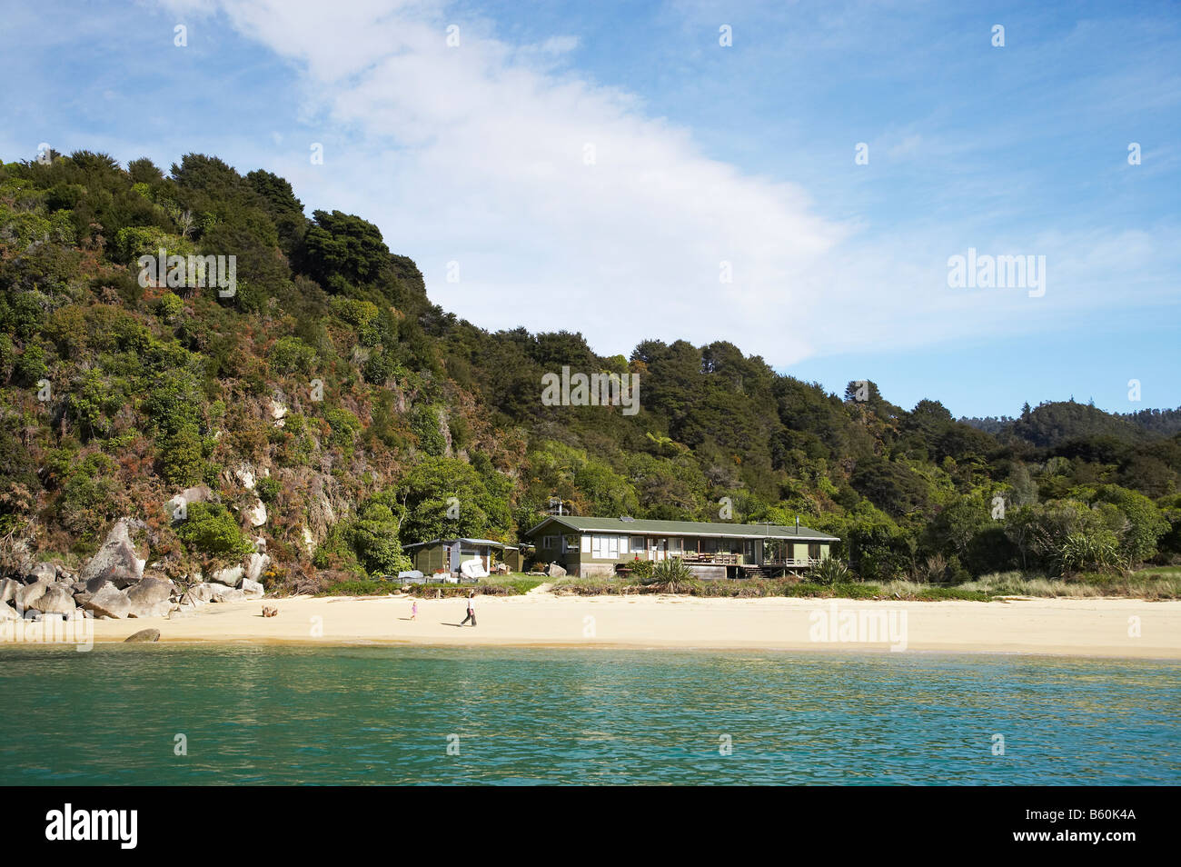 Holiday Home Boundary Bay Abel Tasman Nationalpark Nelson Region Südinsel Neuseeland Stockfoto