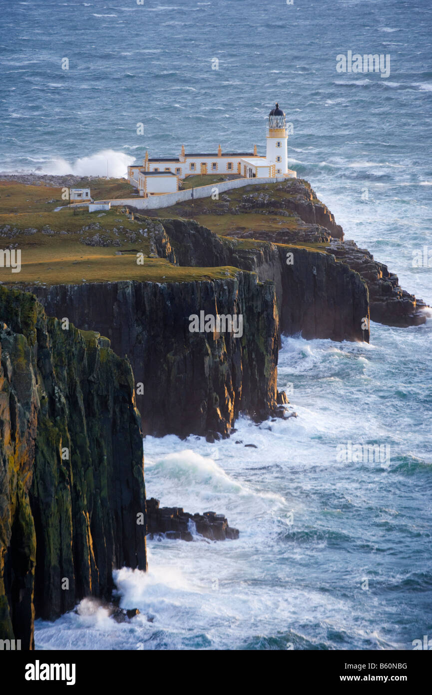 Landschaftlich Point Leuchtturm, Isle Of Skye, Schottland, UK Stockfoto