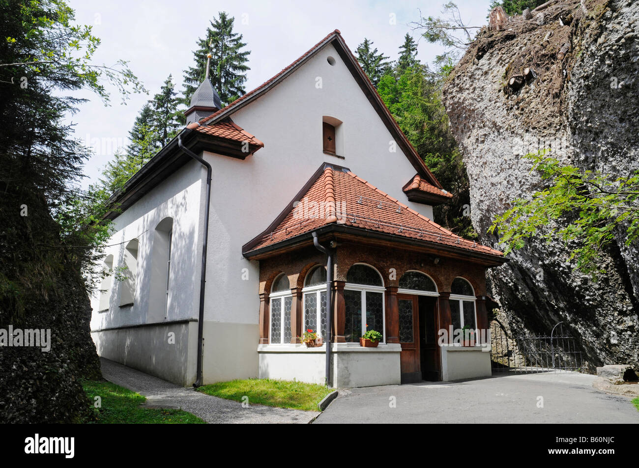 Felsenkapelle Kapelle, Cog Railway Station Rigi Kaltbad, die Rigi, Vitznau, Kanton Luzern, Schweiz, Europa Stockfoto