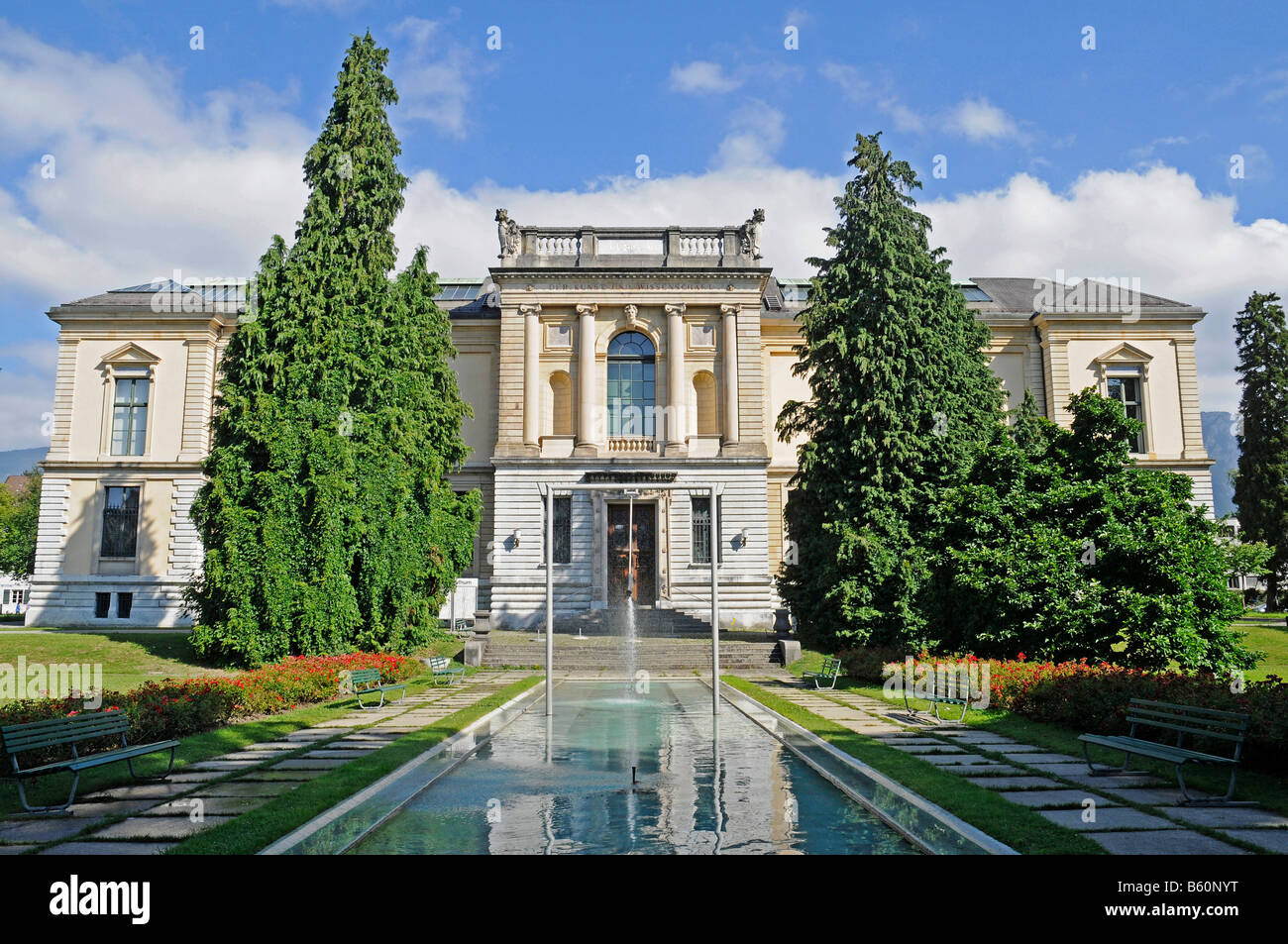 Brunnen, Park, Kunstmuseum, Betonung der Schweizer Kunst, Solothurn, Schweiz, Europa Stockfoto