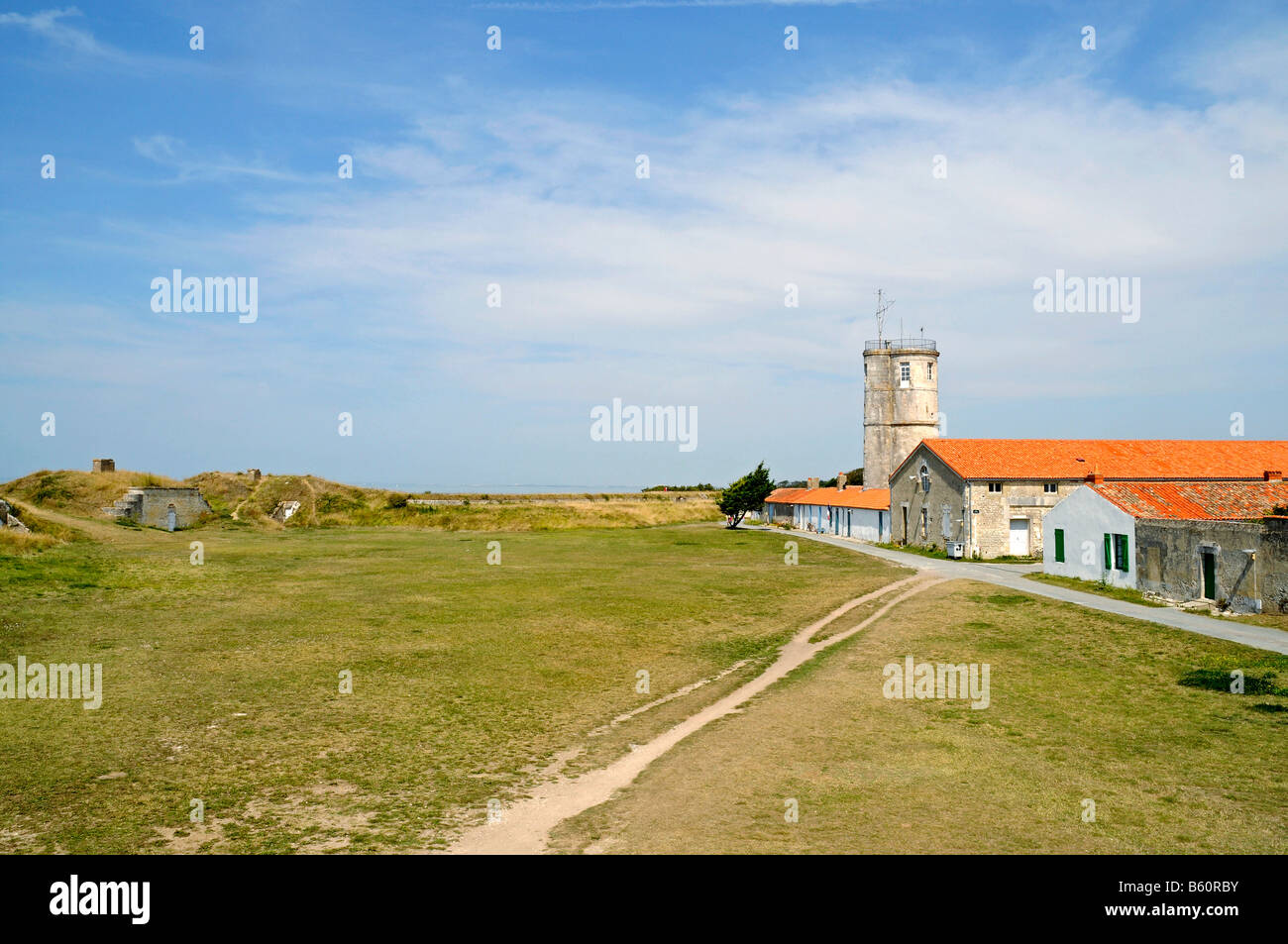 Landschaft, Gesamtansicht, Häuser, Ile d ' Aix Insel, Poitou-Charentes, Frankreich Stockfoto