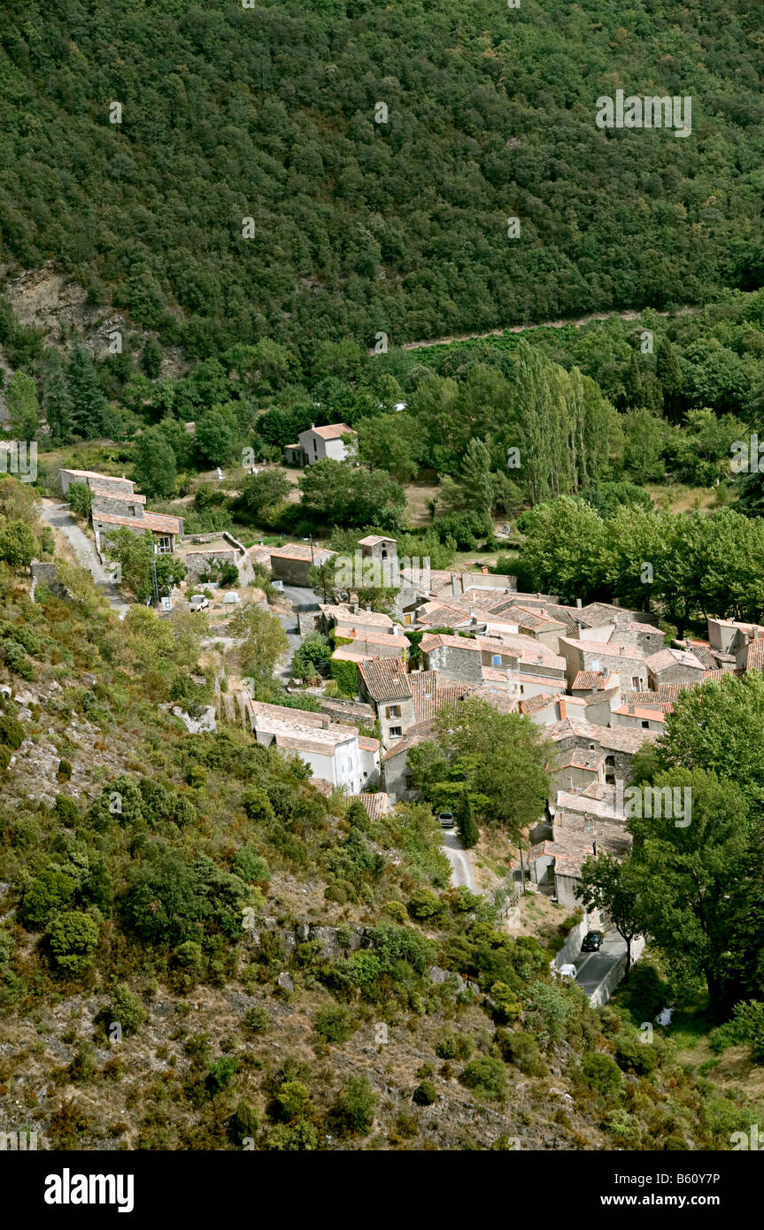Termes mittelalterliches Dorf in Frankreich Bestandteil der Katharer-Region von Frankreich Stockfoto