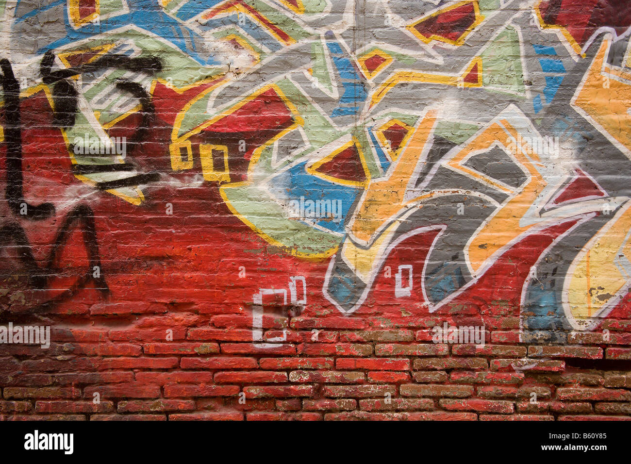 Graffiti in den Straßen von Barcelona, Katalonien, Spanien, Europa Stockfoto
