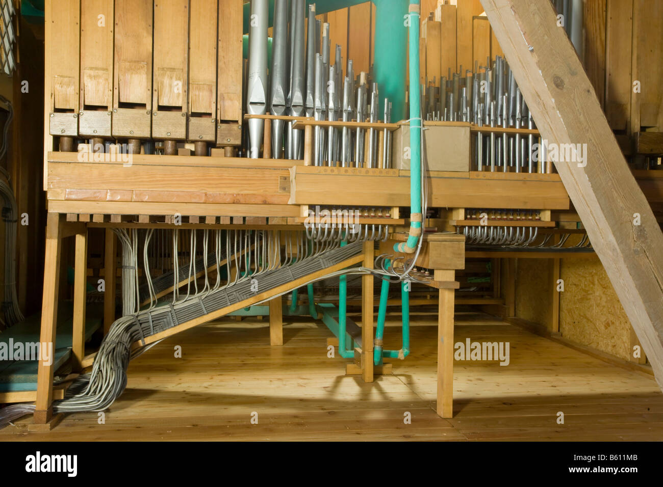 Ein privat restaurierten Orgel, Orgelhof Goldelund, Nordfriesland, Schleswig-Holstein Stockfoto